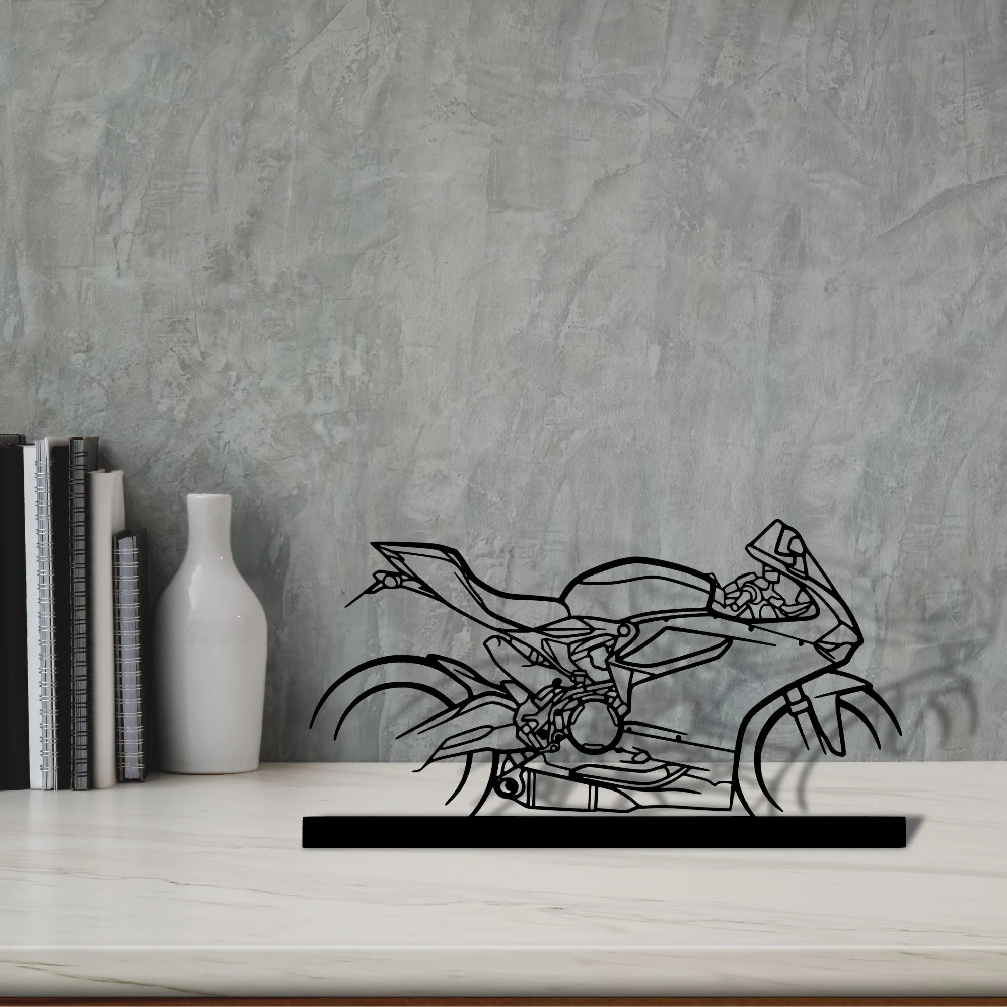 899-panigale Silhouette Metal Art Stand - Tinvibe