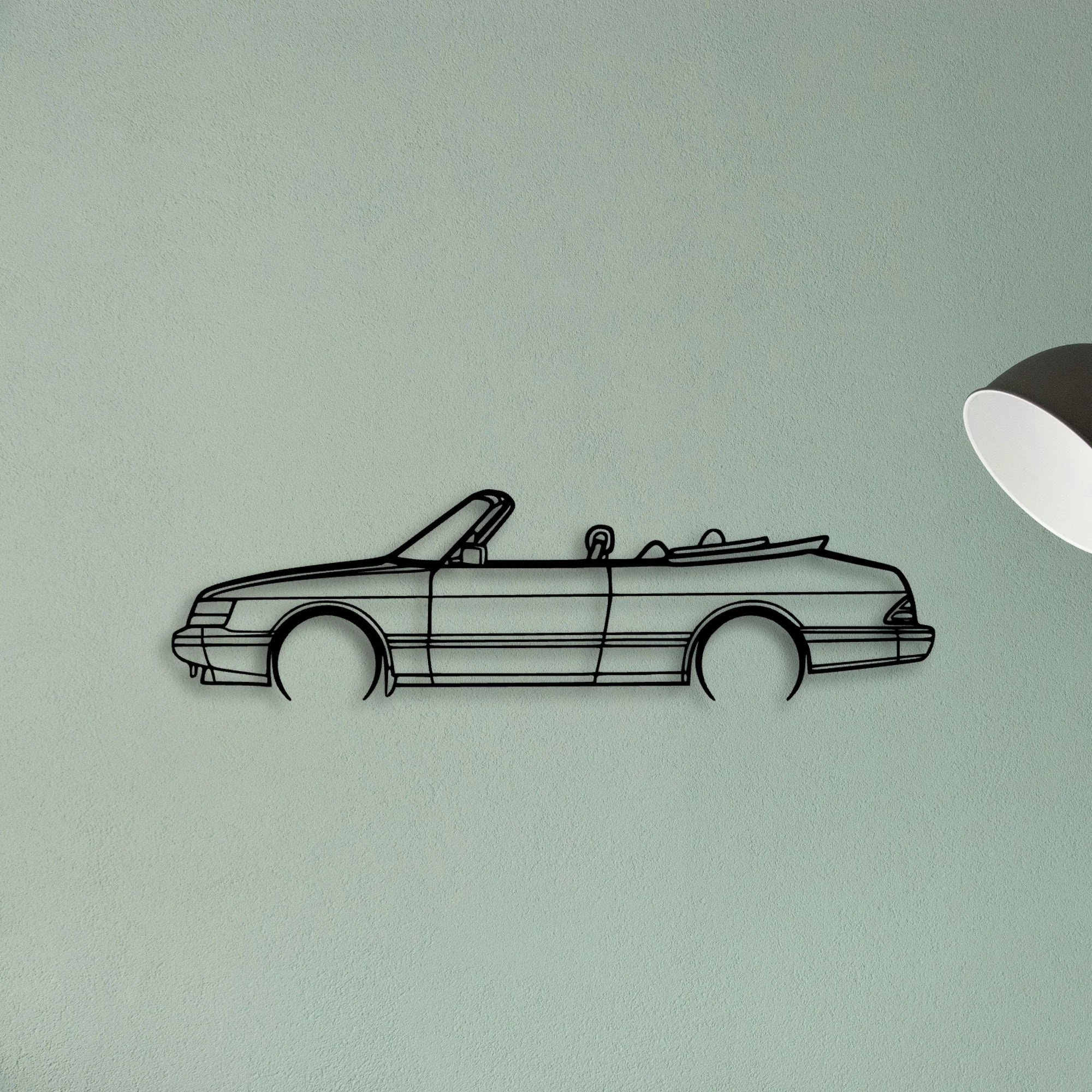 900 Convertible 1990 Classic Silhouette Metal Wall Art - Tinvibe
