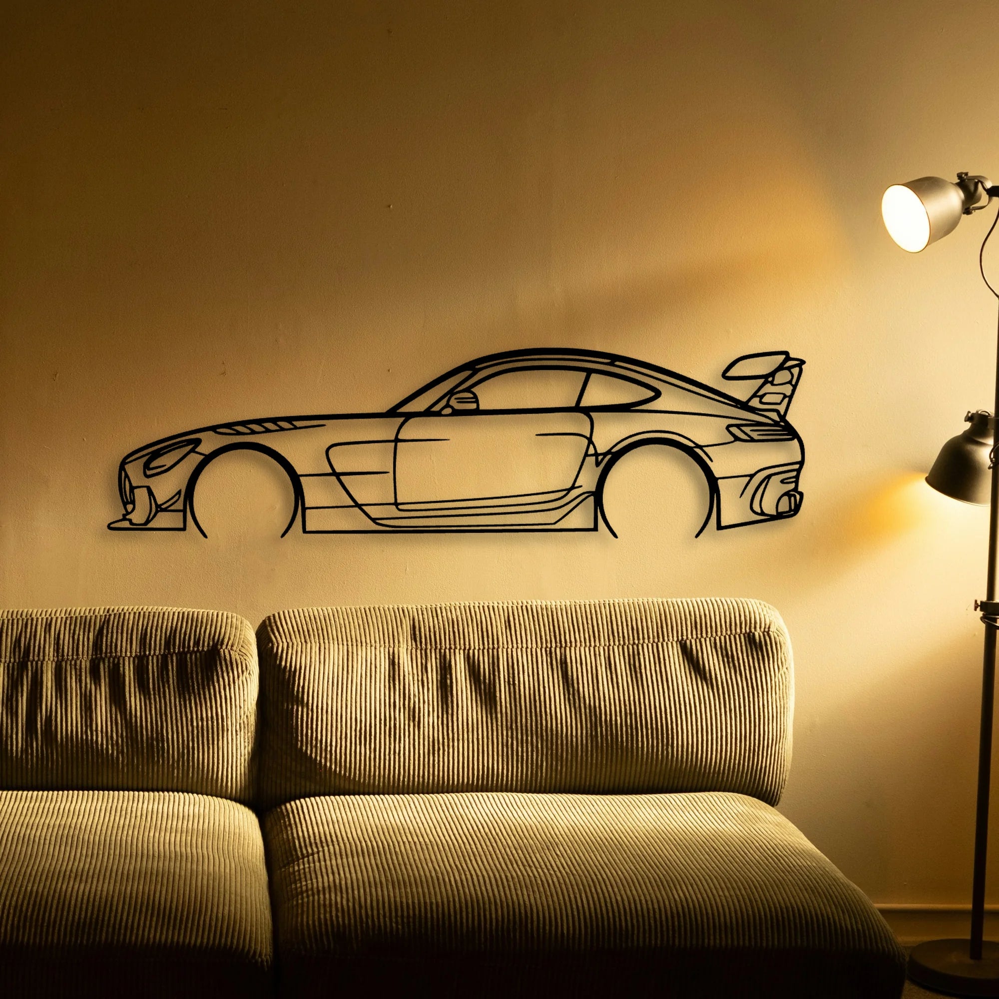 AMG GT Black Series 2 Classic Silhouette Metal Wall Art - Tinvibe