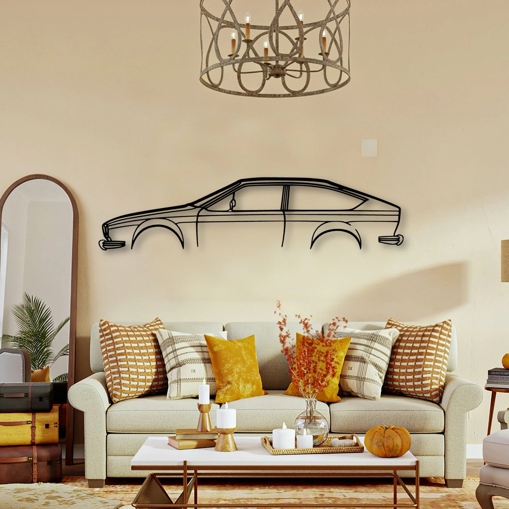 Alfa Alfetta GTV Classic Silhouette Metal Wall Art - Tinvibe