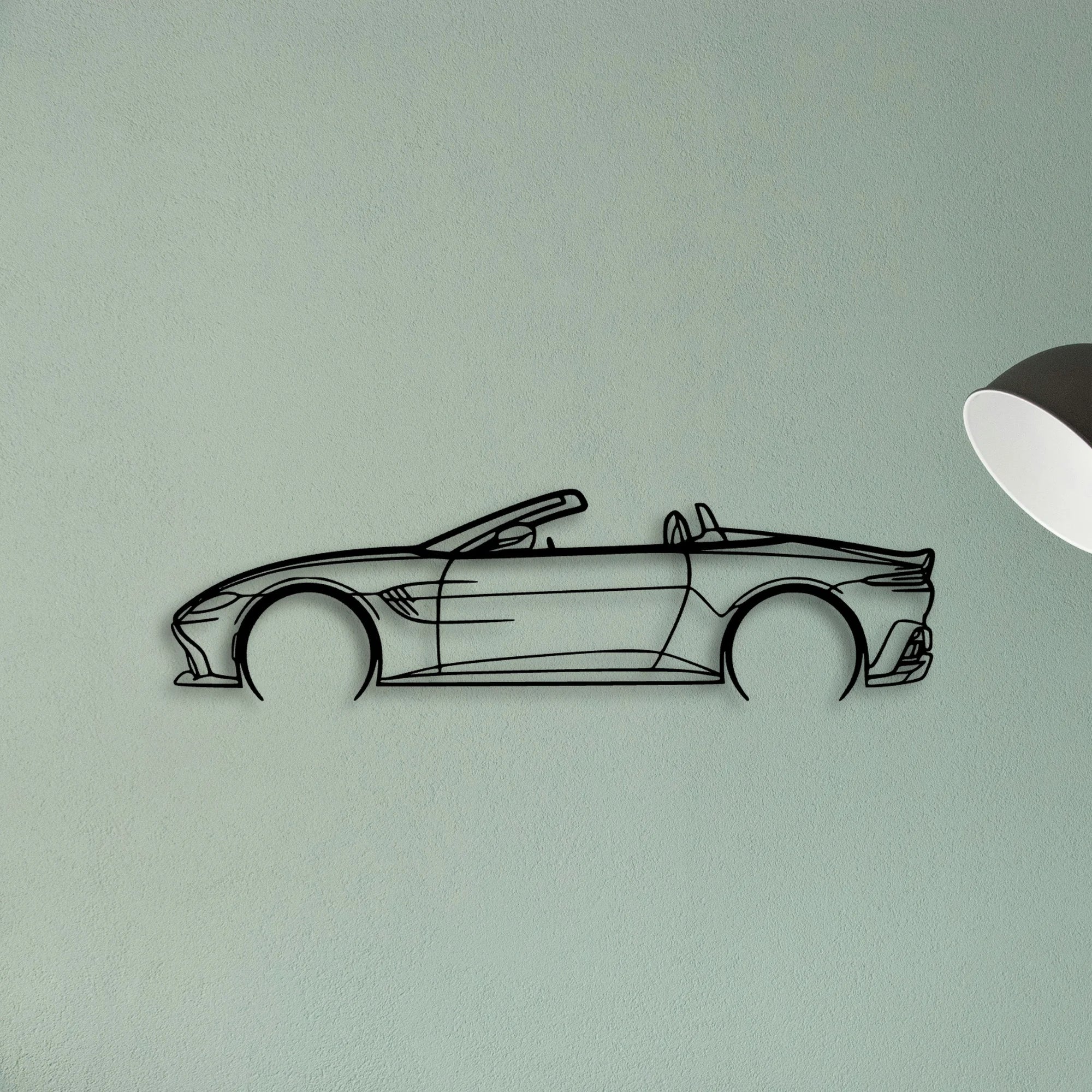 Aston Vantage Cabrio 2 Classic Silhouette Metal Wall Art - Tinvibe