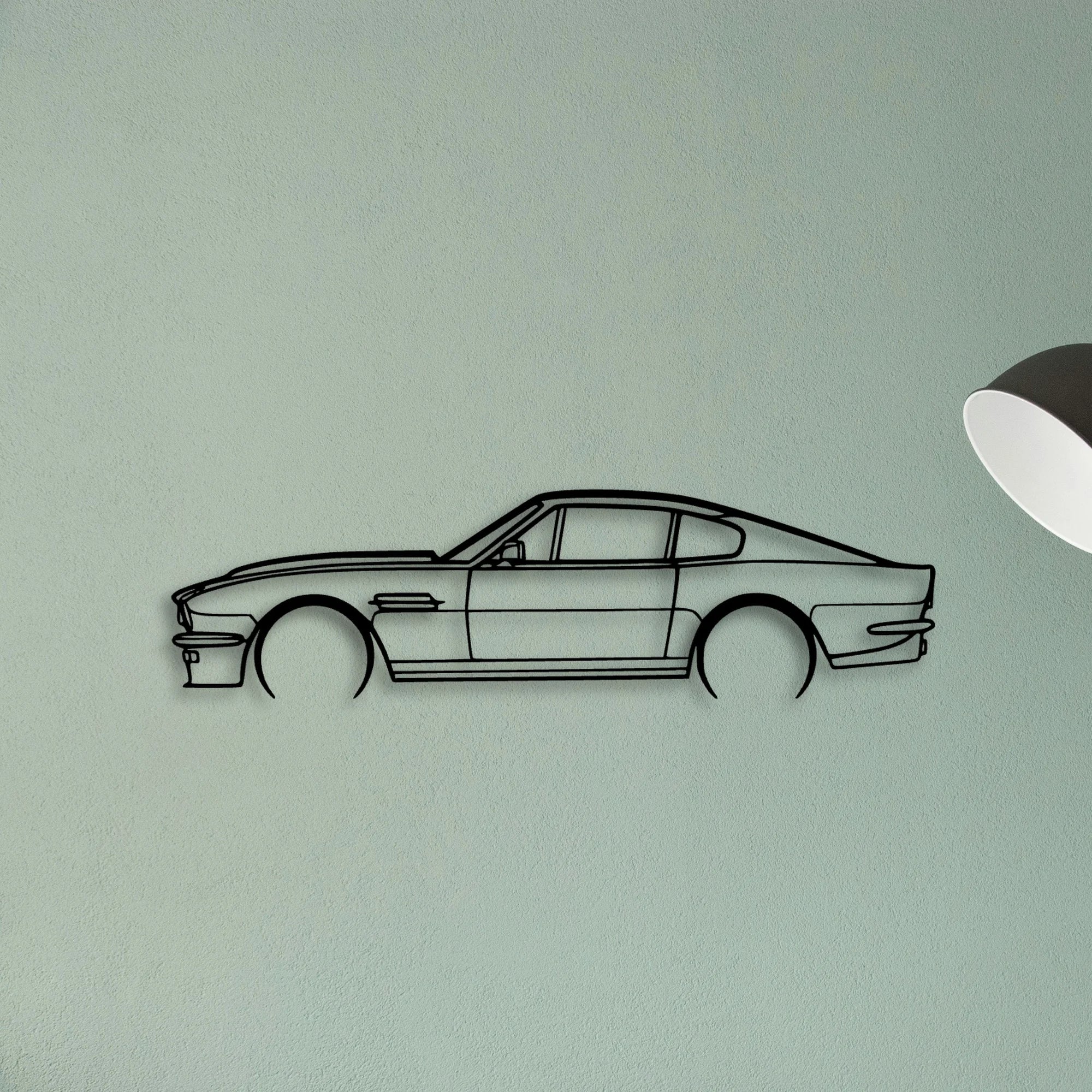 Aston Vantage V8 1984 Classic Silhouette Metal Wall Art - Tinvibe