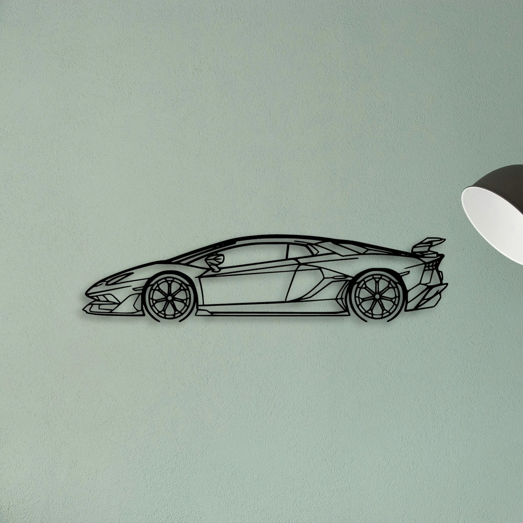 Aventador SVJ 2021 Classic Silhouette Metal Wall Art - Tinvibe