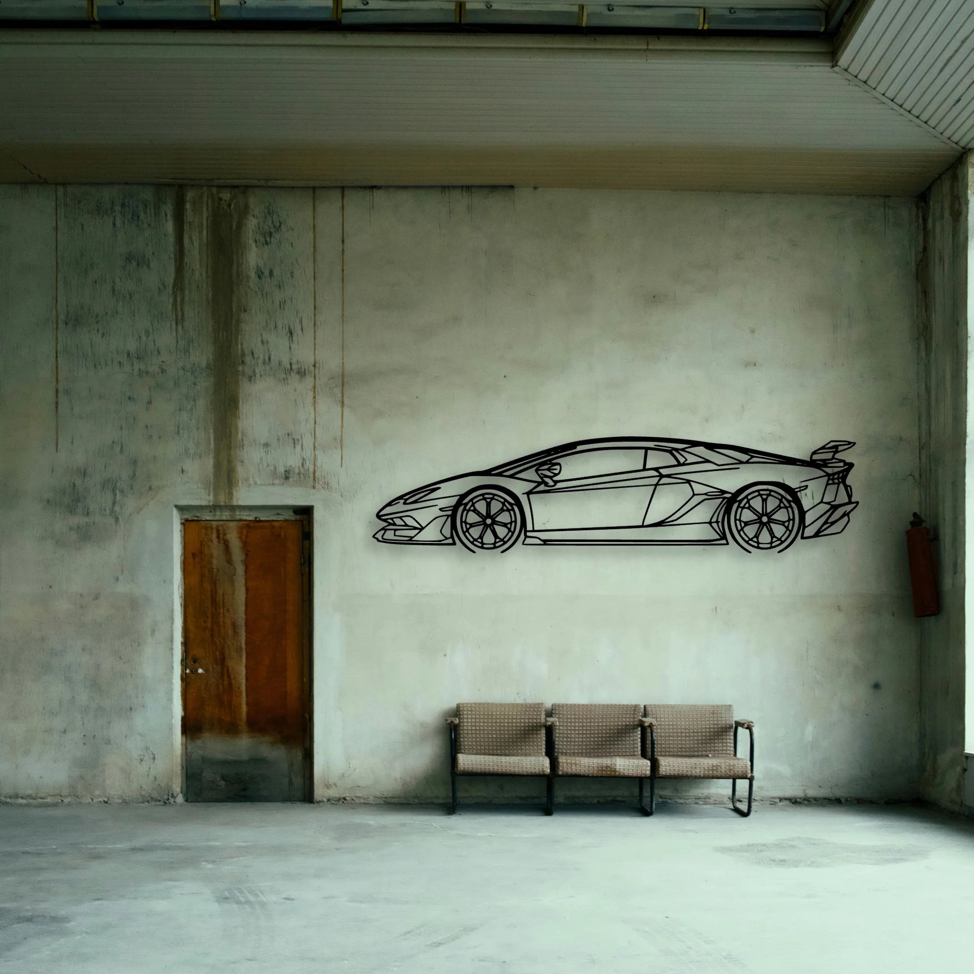 Aventador SVJ 2021 Classic Silhouette Metal Wall Art - Tinvibe