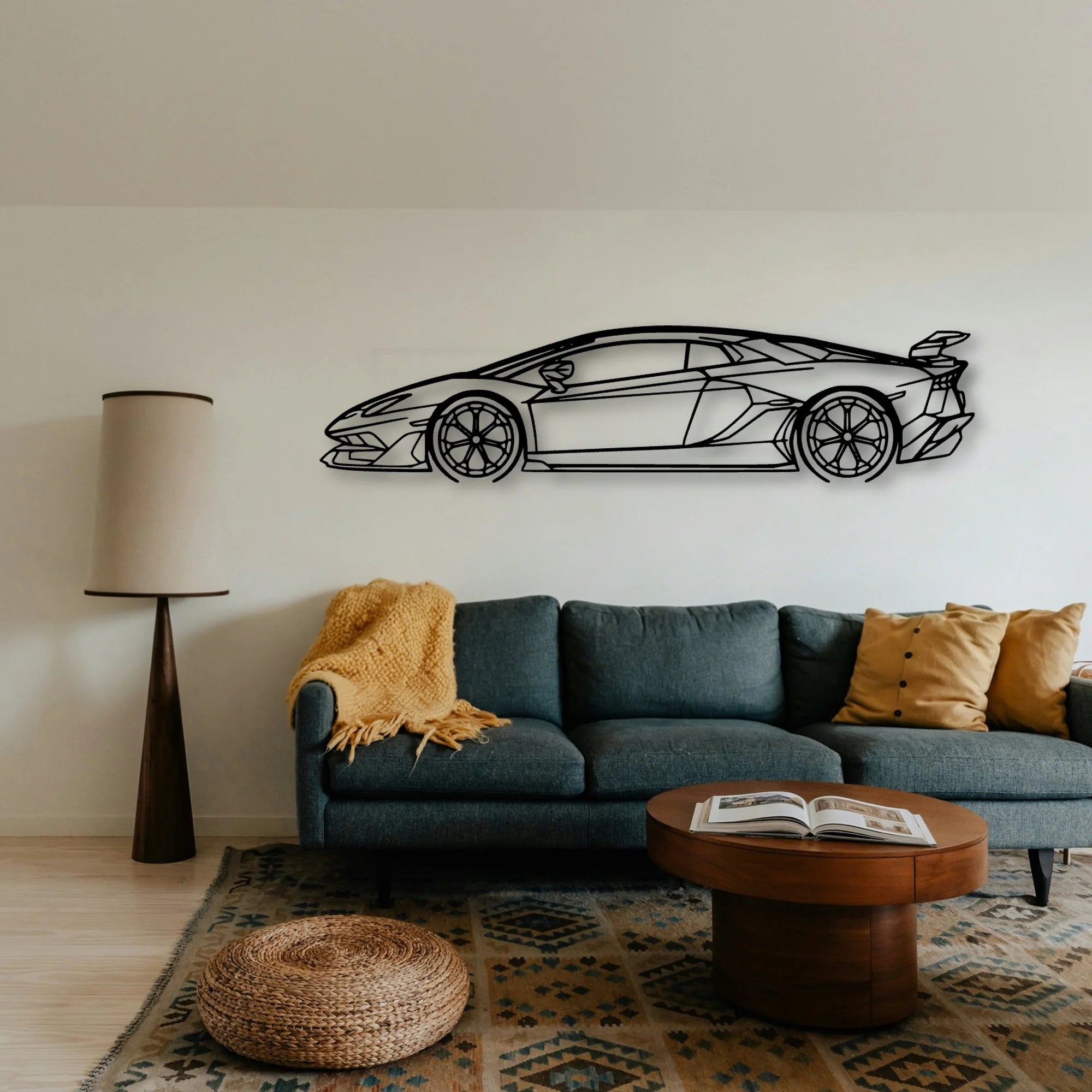 Aventador SVJ 2021 Classic Silhouette Metal Wall Art - Tinvibe