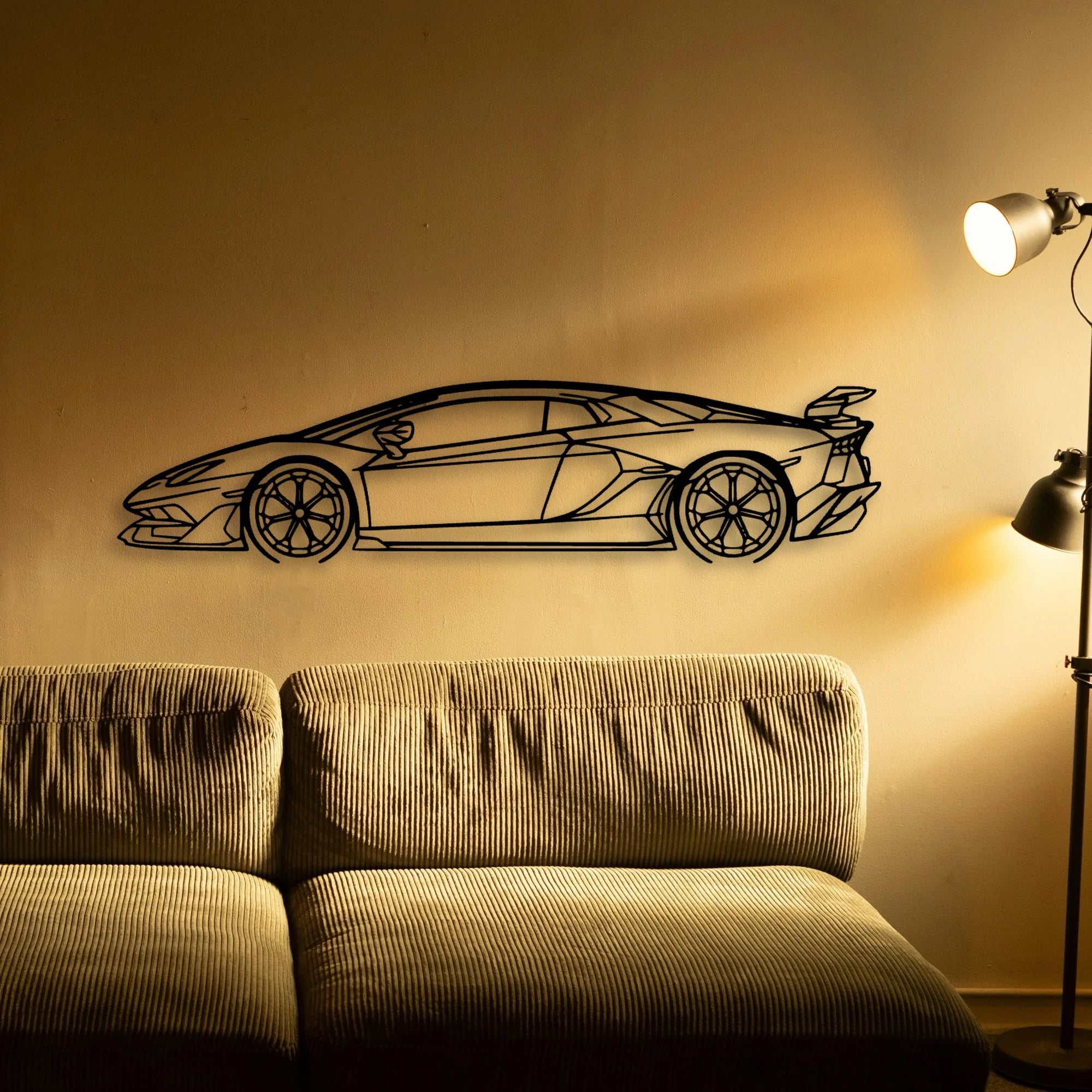 Aventador SVJ 2021 Classic Silhouette Metal Wall Art - Tinvibe