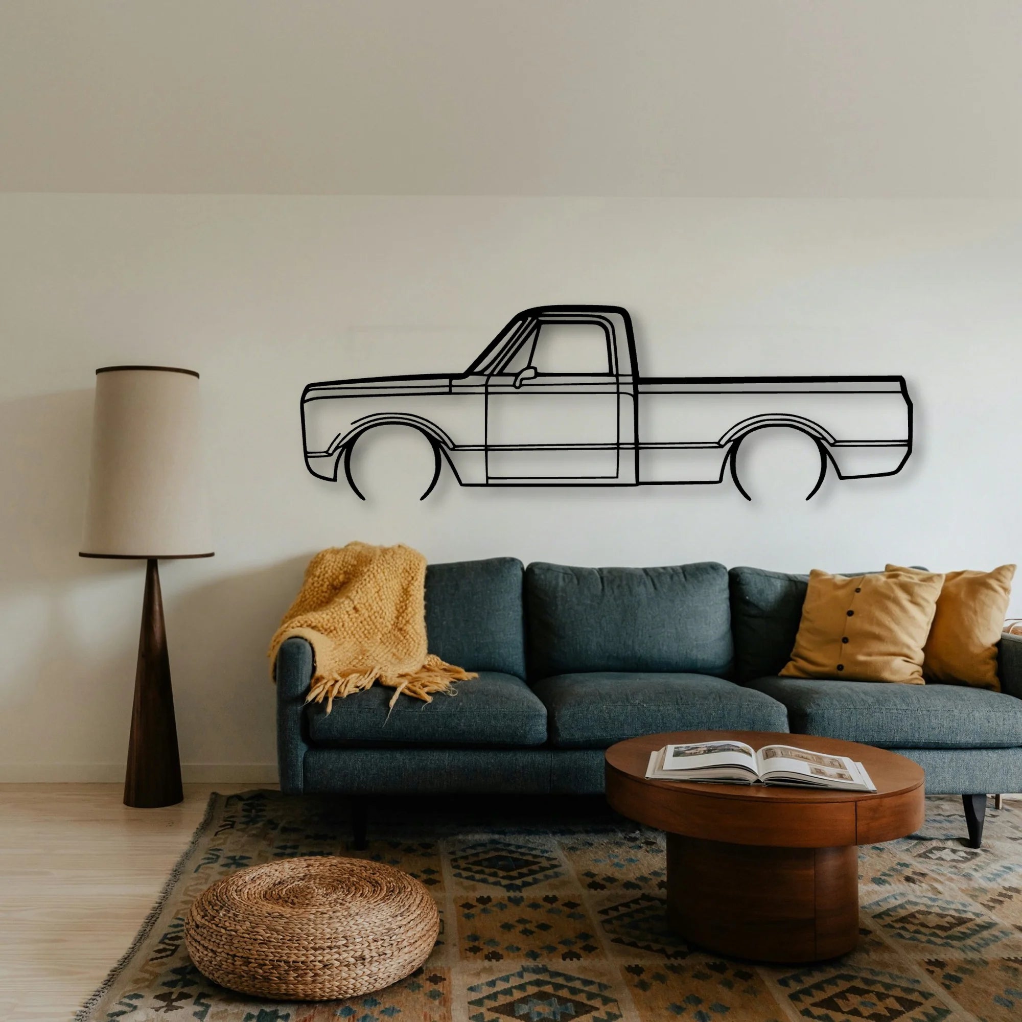 C 10 1971 2 Classic Silhouette Metal Wall Art - Tinvibe