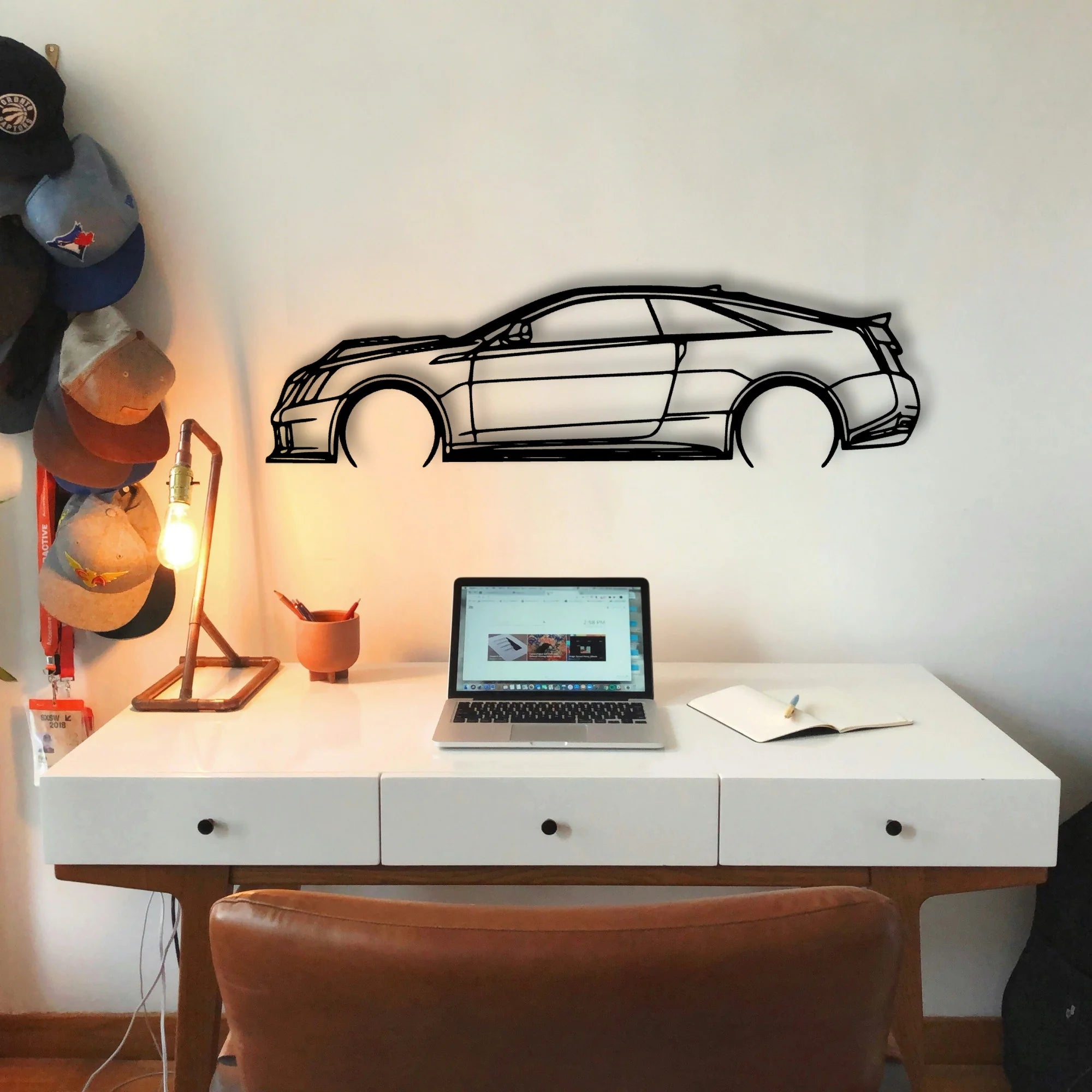 C V Coupe 2011 Classic Silhouette Metal Wall Art - Tinvibe
