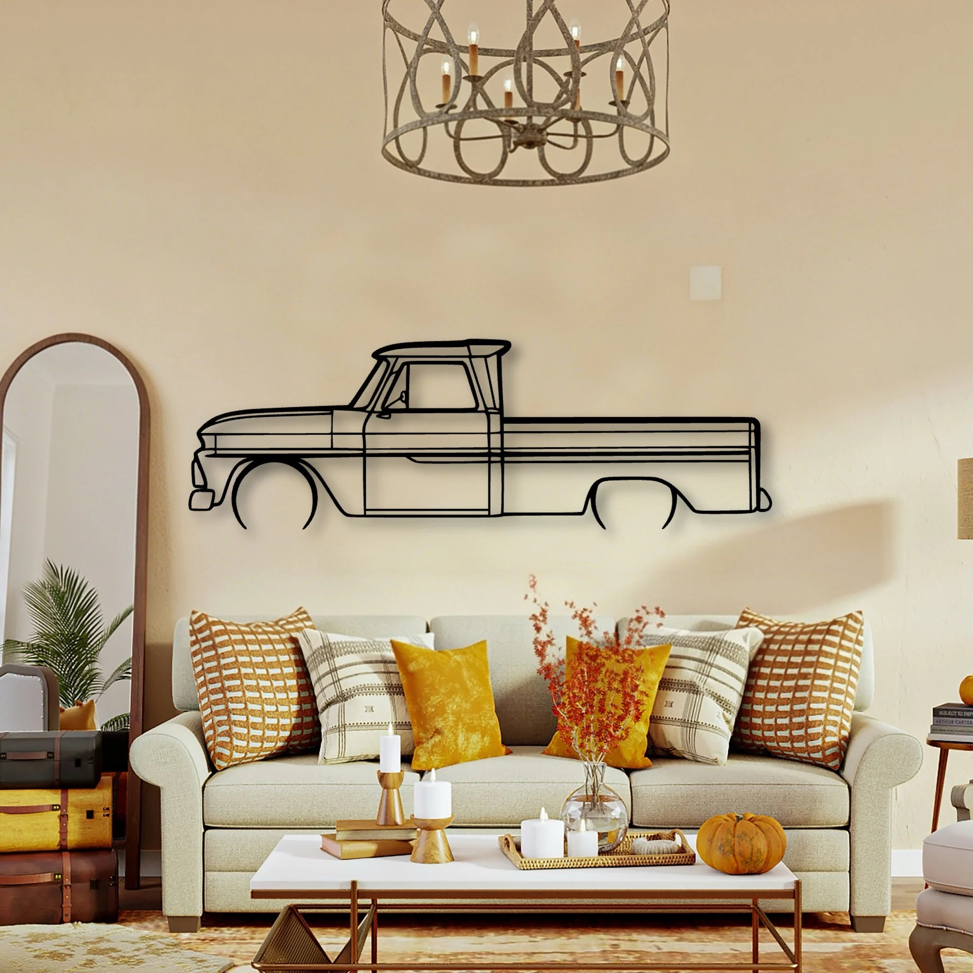 C10 1966 Classic Silhouette Metal Wall Art - Tinvibe