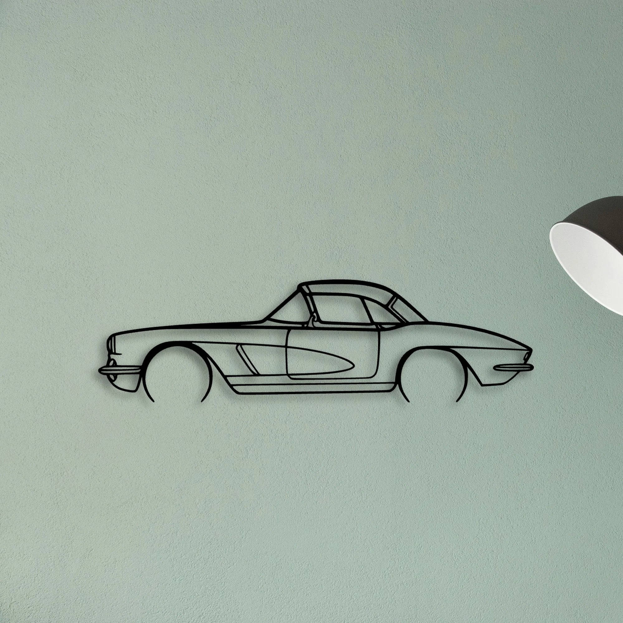 C1 327 1962 Classic Silhouette Metal Wall Art - Tinvibe