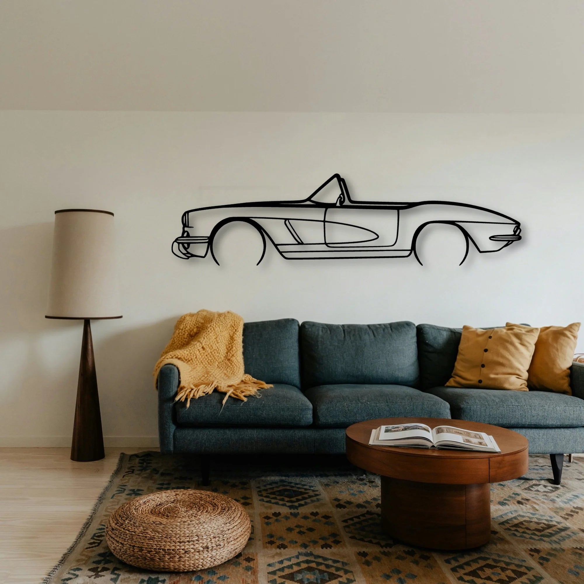C1 Cabrio Classic Silhouette Metal Wall Art - Tinvibe