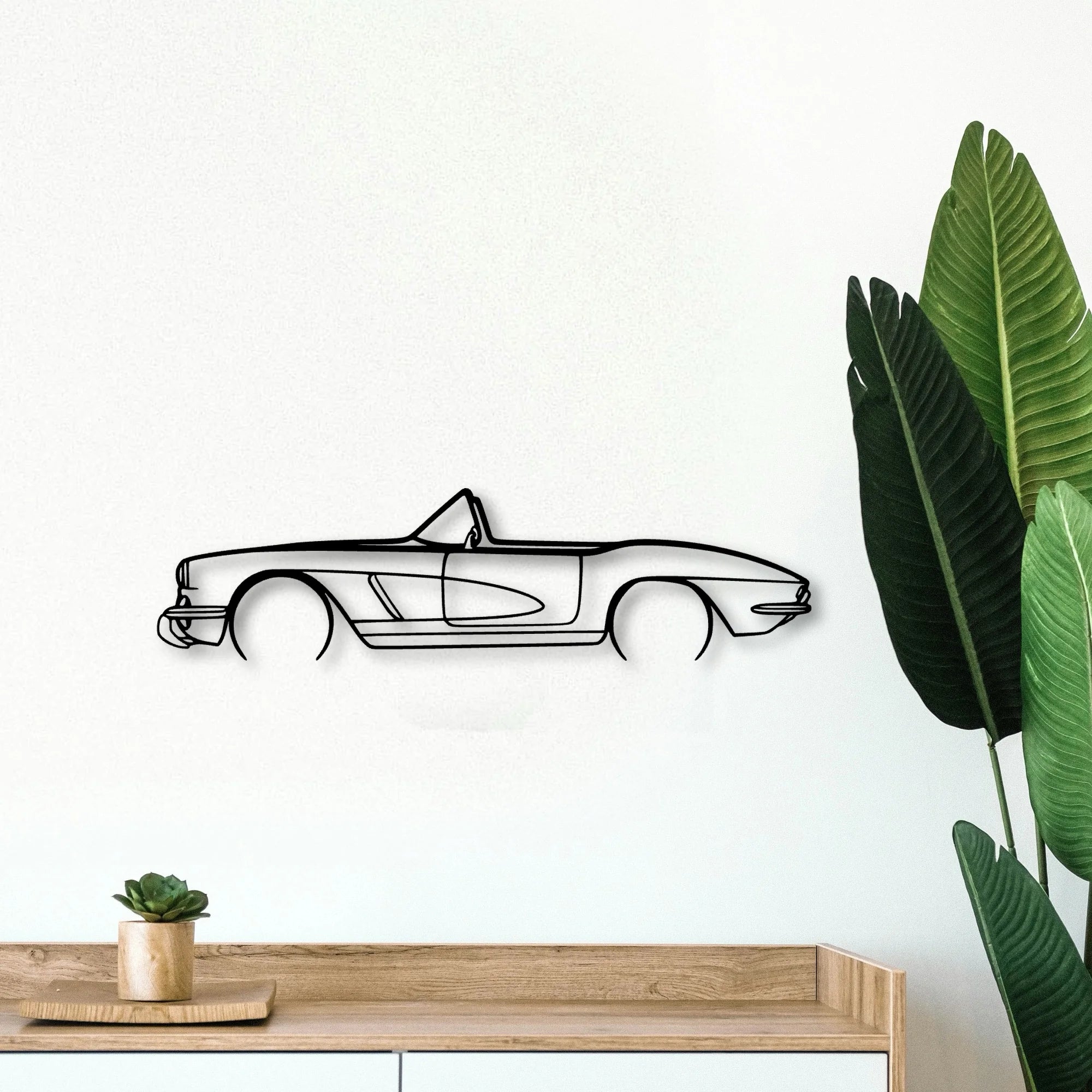 C1 Cabrio Classic Silhouette Metal Wall Art - Tinvibe