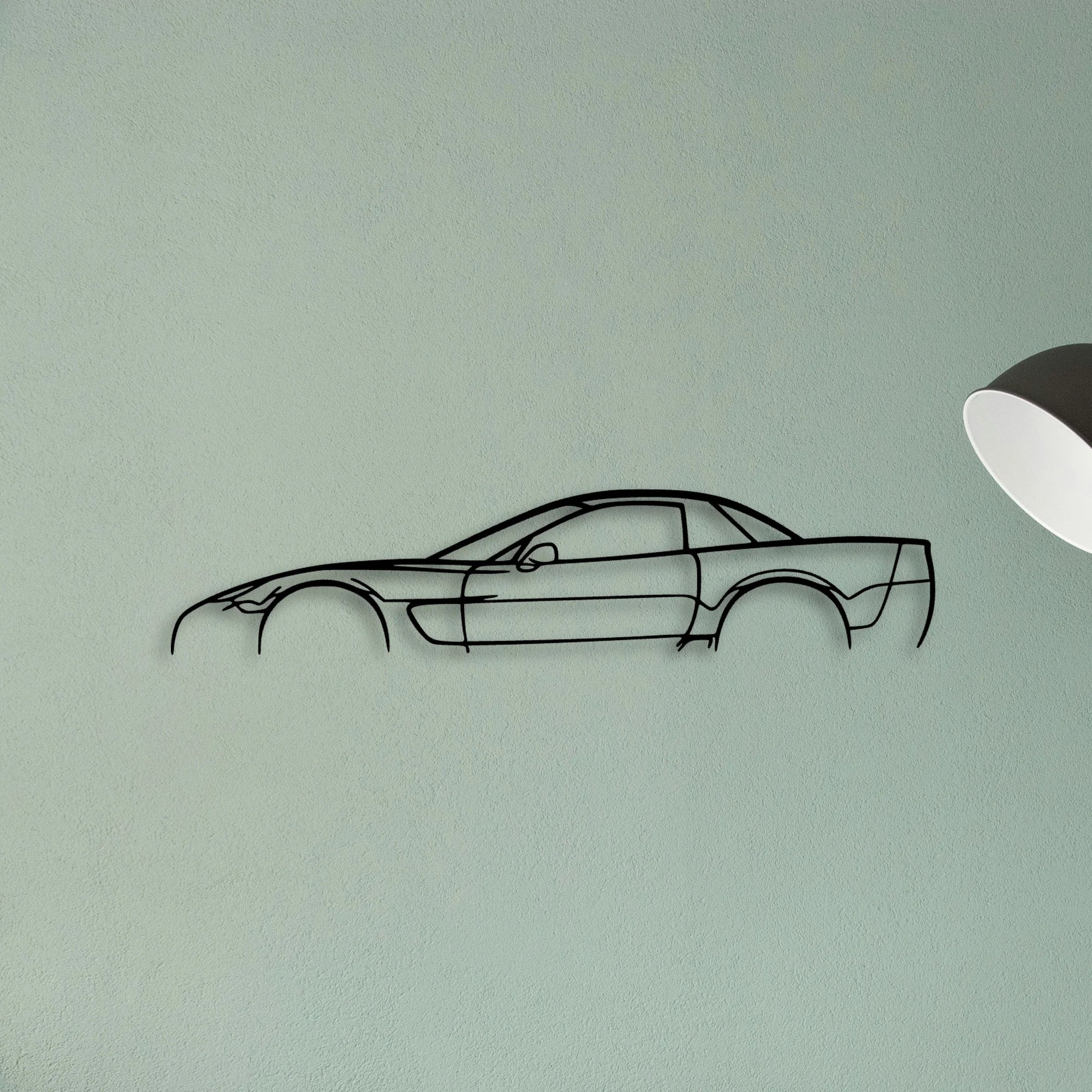 C5 Z06 2002 Classic Silhouette Metal Wall Art - Tinvibe
