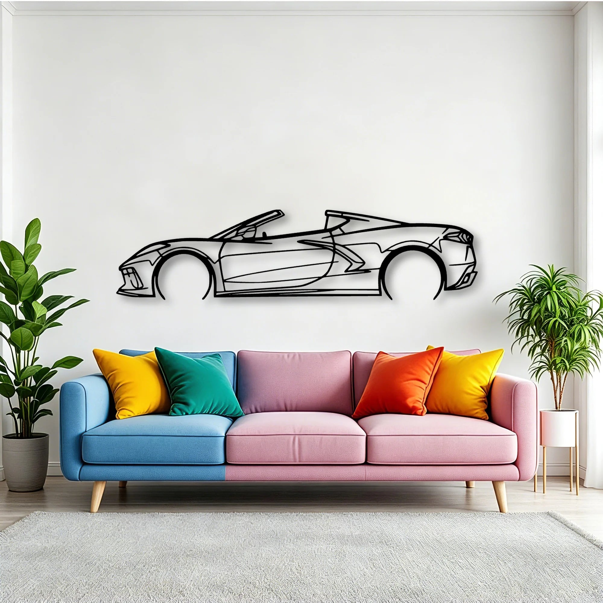 C8 3LT 2023 Classic Silhouette Metal Wall Art - Tinvibe