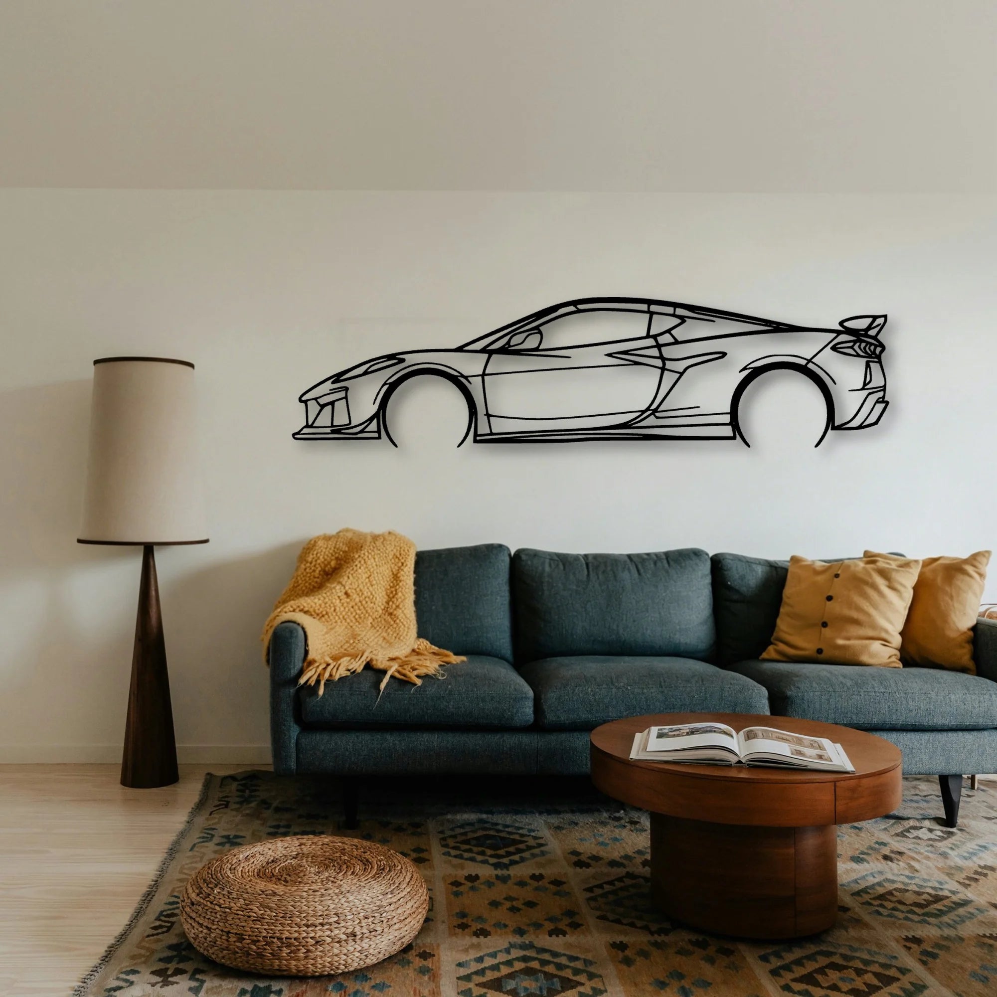 C8 Z06 2 Classic Silhouette Metal Wall Art - Tinvibe