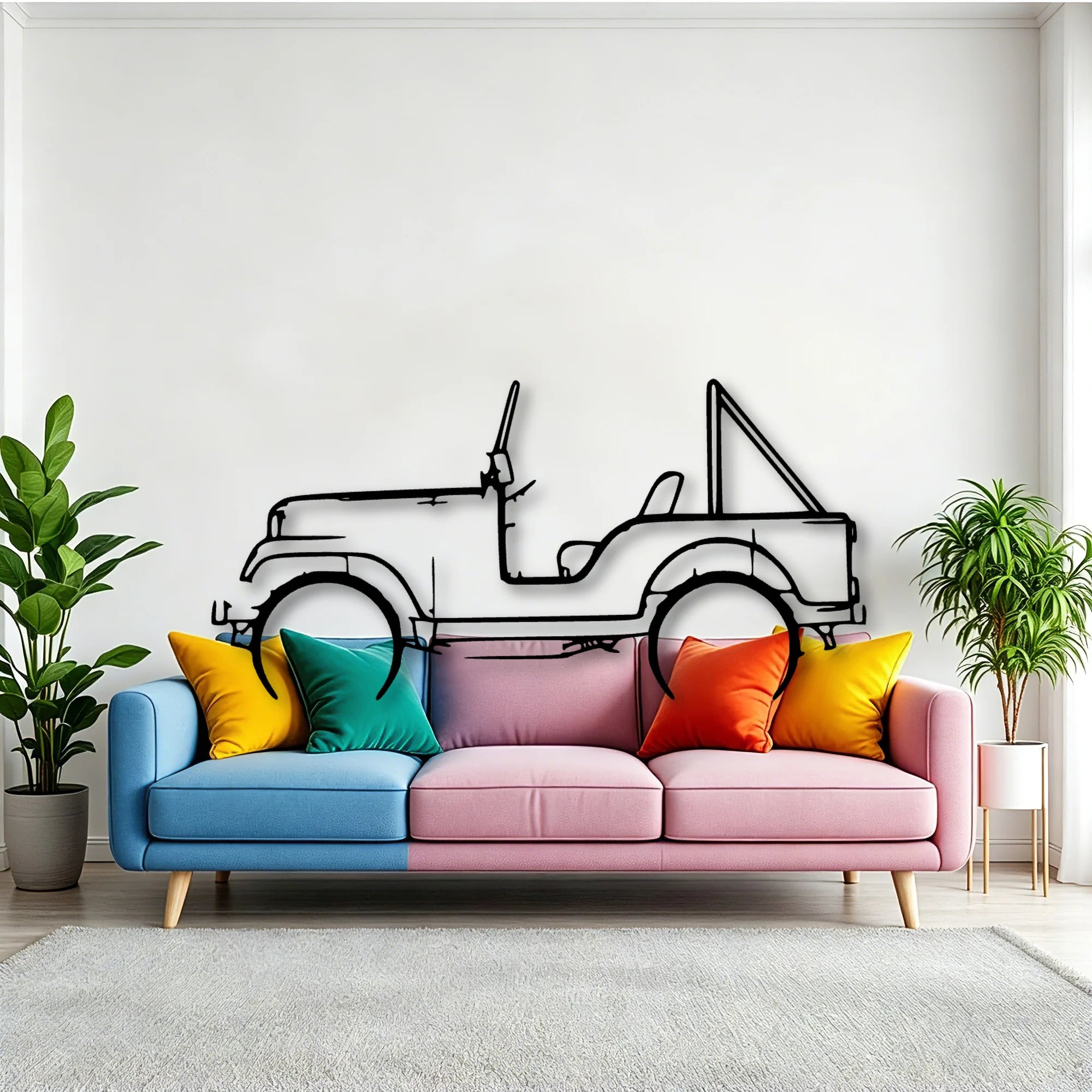 CJ5 1969 Classic Silhouette Metal Wall Art - Tinvibe