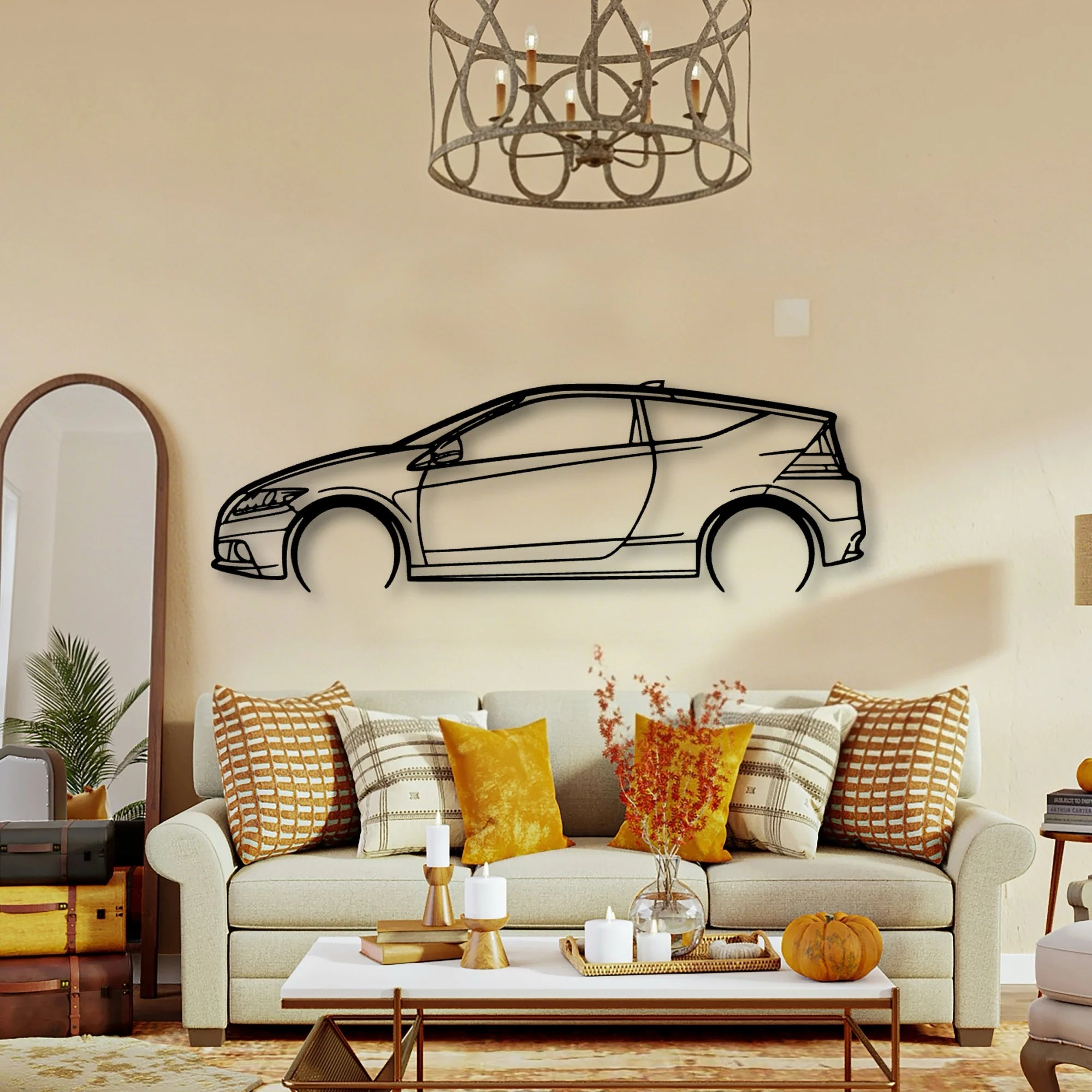 CR Z 2014 Classic Silhouette Metal Wall Art - Tinvibe
