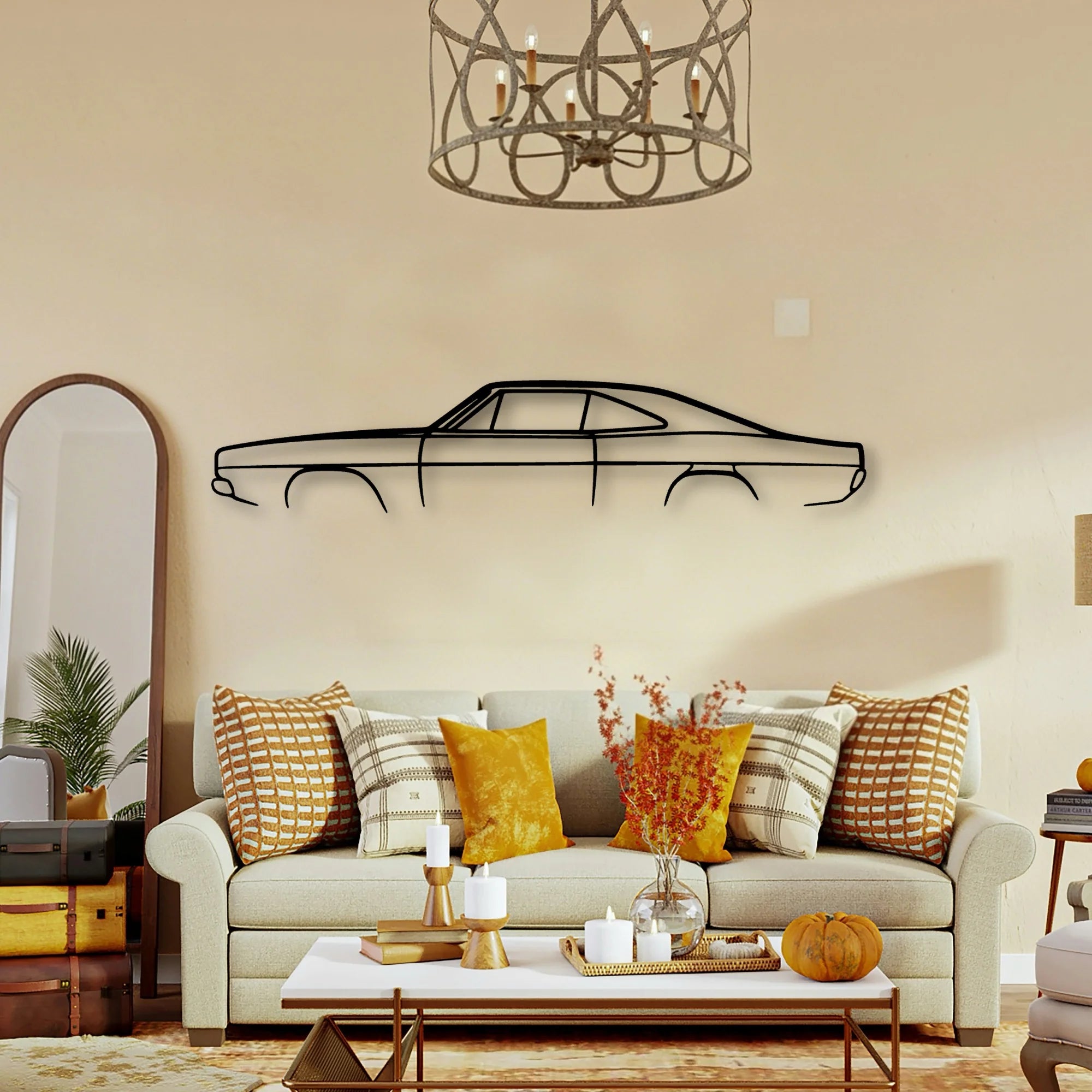 Charger 1969 2 Classic Silhouette Metal Wall Art - Tinvibe