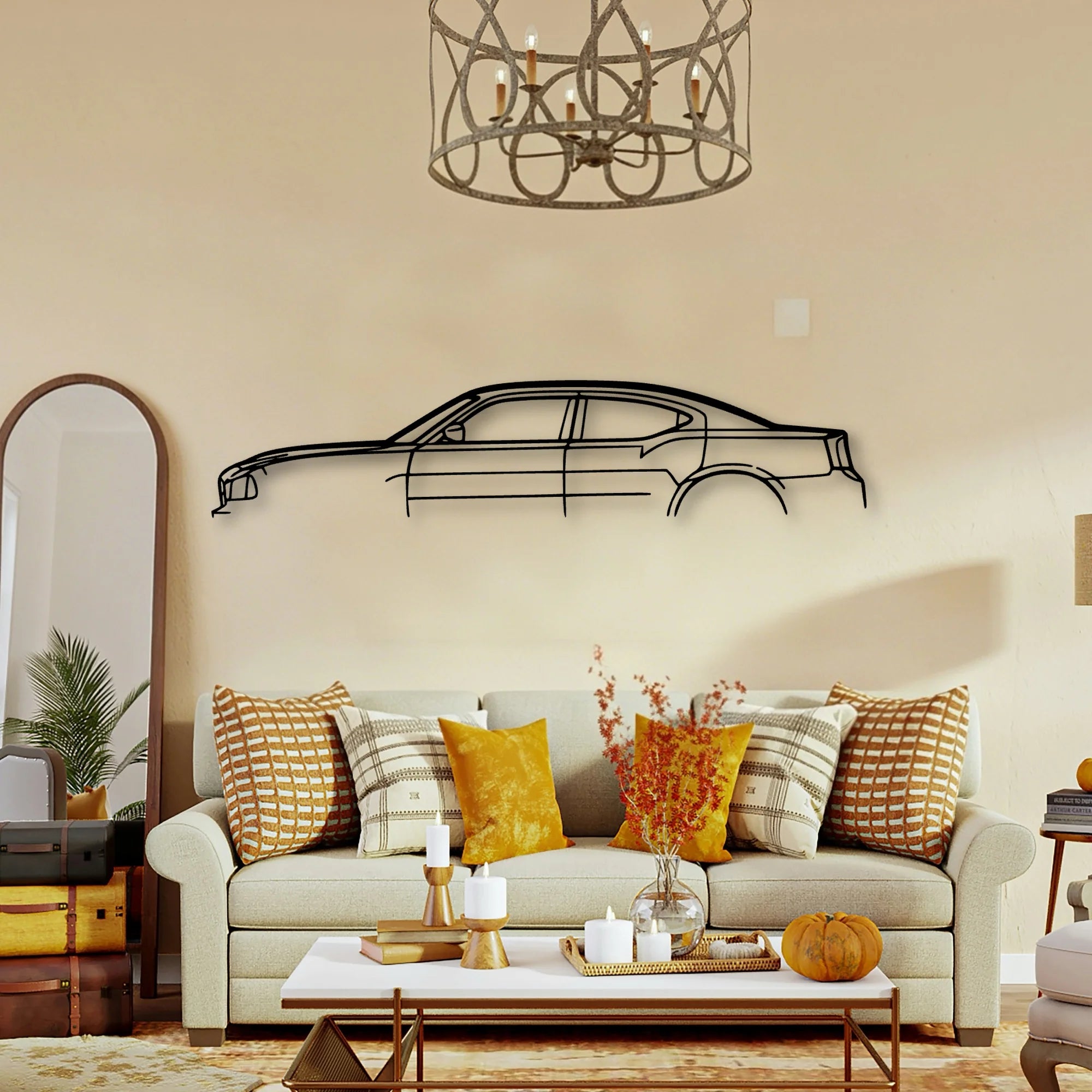 Charger 2008 Classic Silhouette Metal Wall Art - Tinvibe