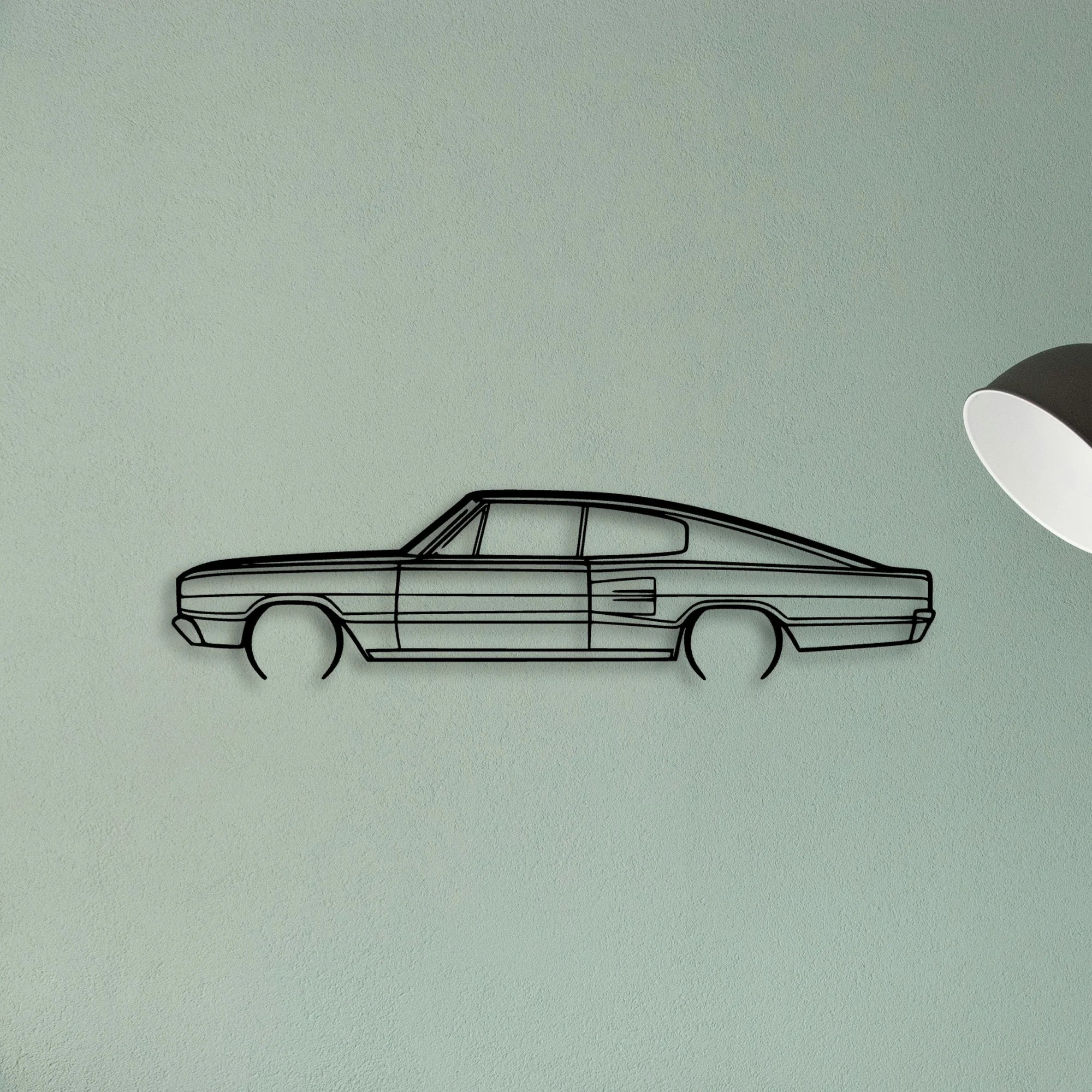 Charger 383 4B Fastback 1966 Classic Silhouette Metal Wall Art - Tinvibe