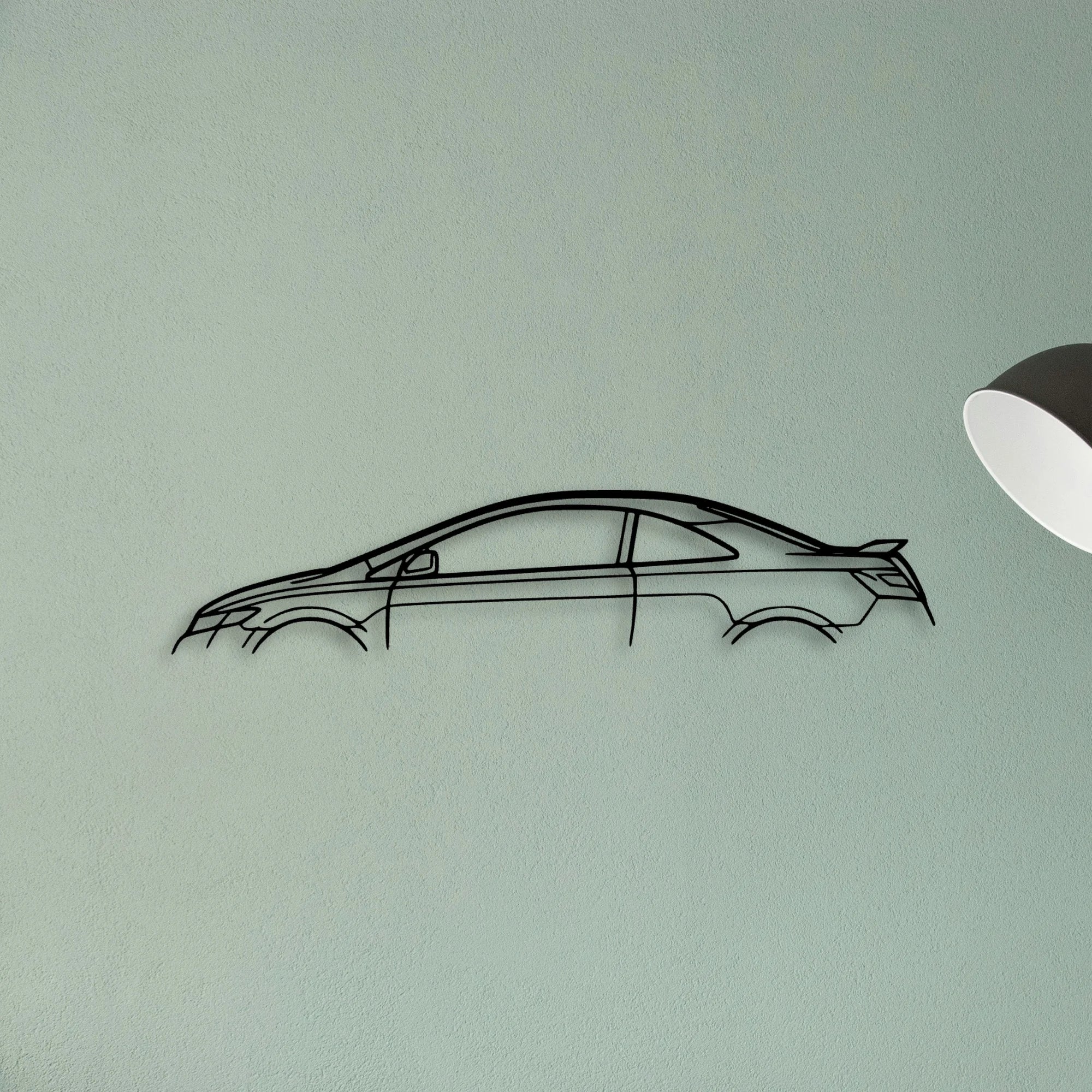 Civic SI Coupe 2006 Classic Silhouette Metal Wall Art - Tinvibe