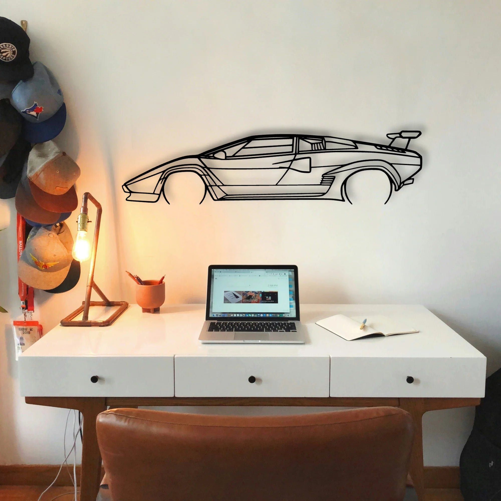 Countach 1985 Classic Silhouette Metal Wall Art - Tinvibe
