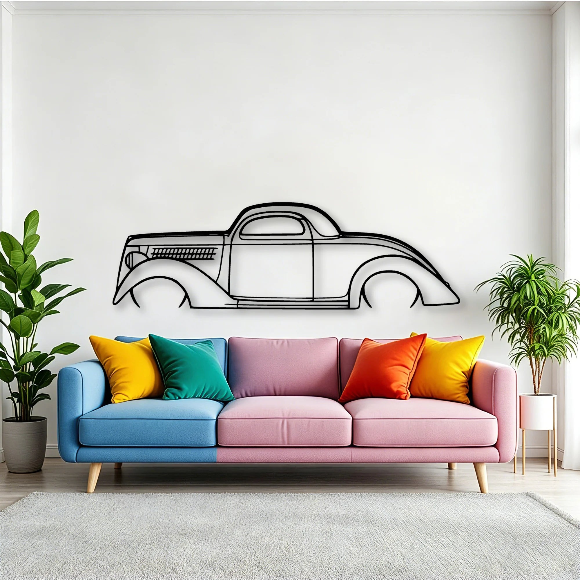 Coupe 1936 Classic Silhouette Metal Wall Art - Tinvibe