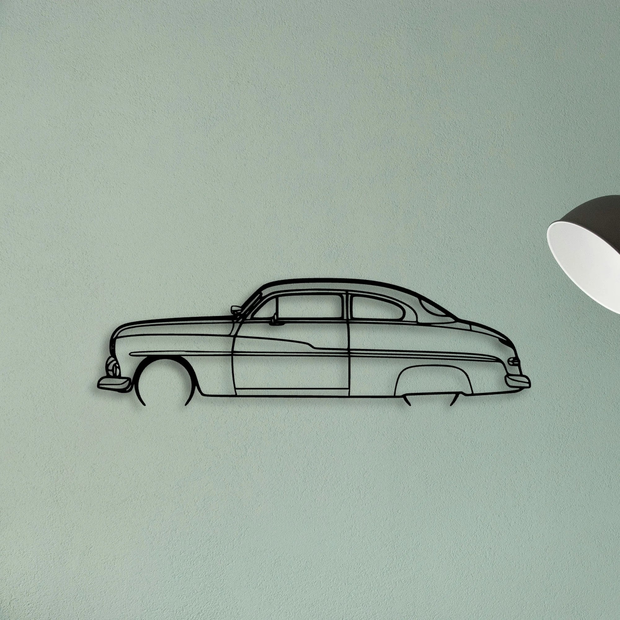 Coupe 1950 Classic Silhouette Metal Wall Art - Tinvibe