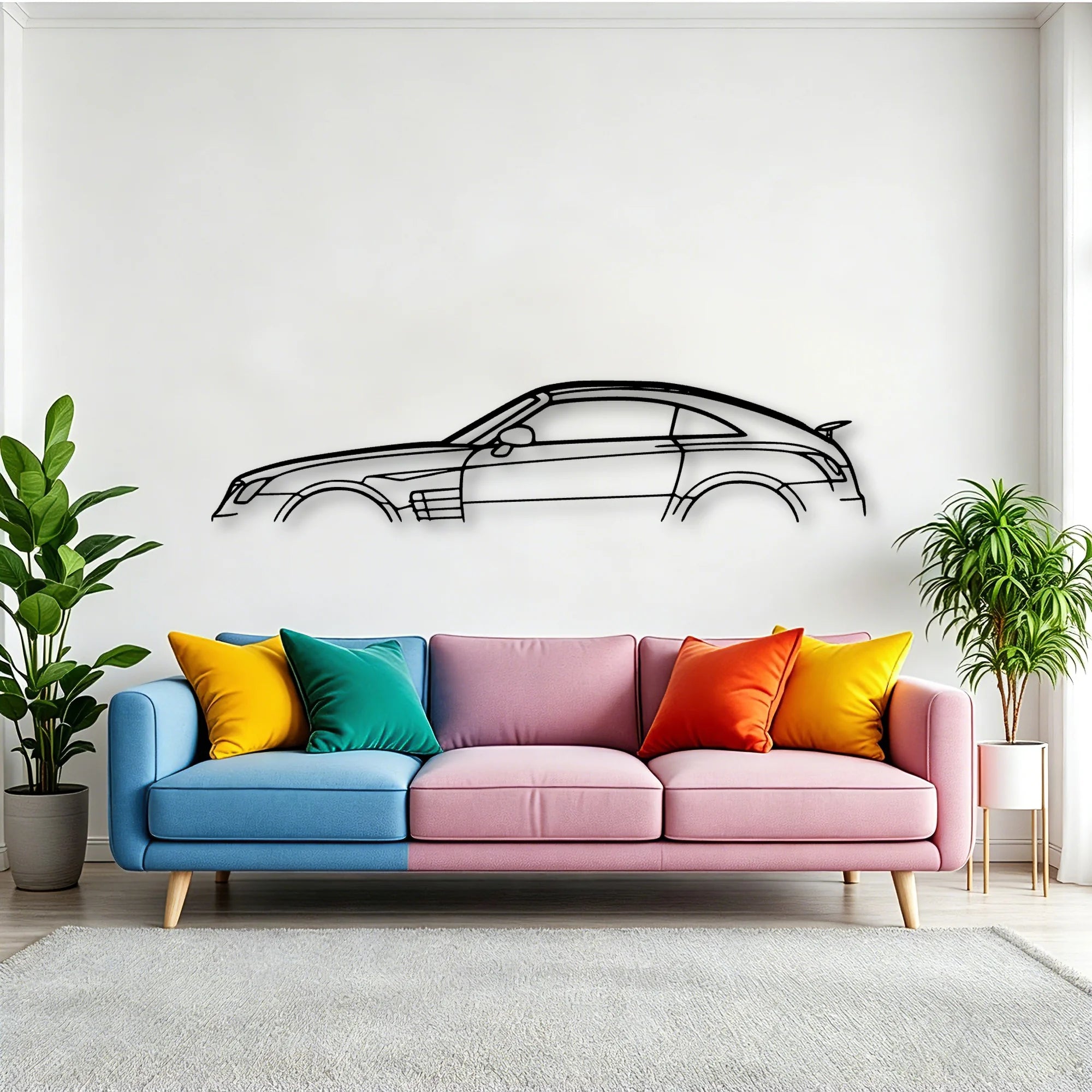 Crossfire Coupe 2007 Classic Silhouette Metal Wall Art - Tinvibe