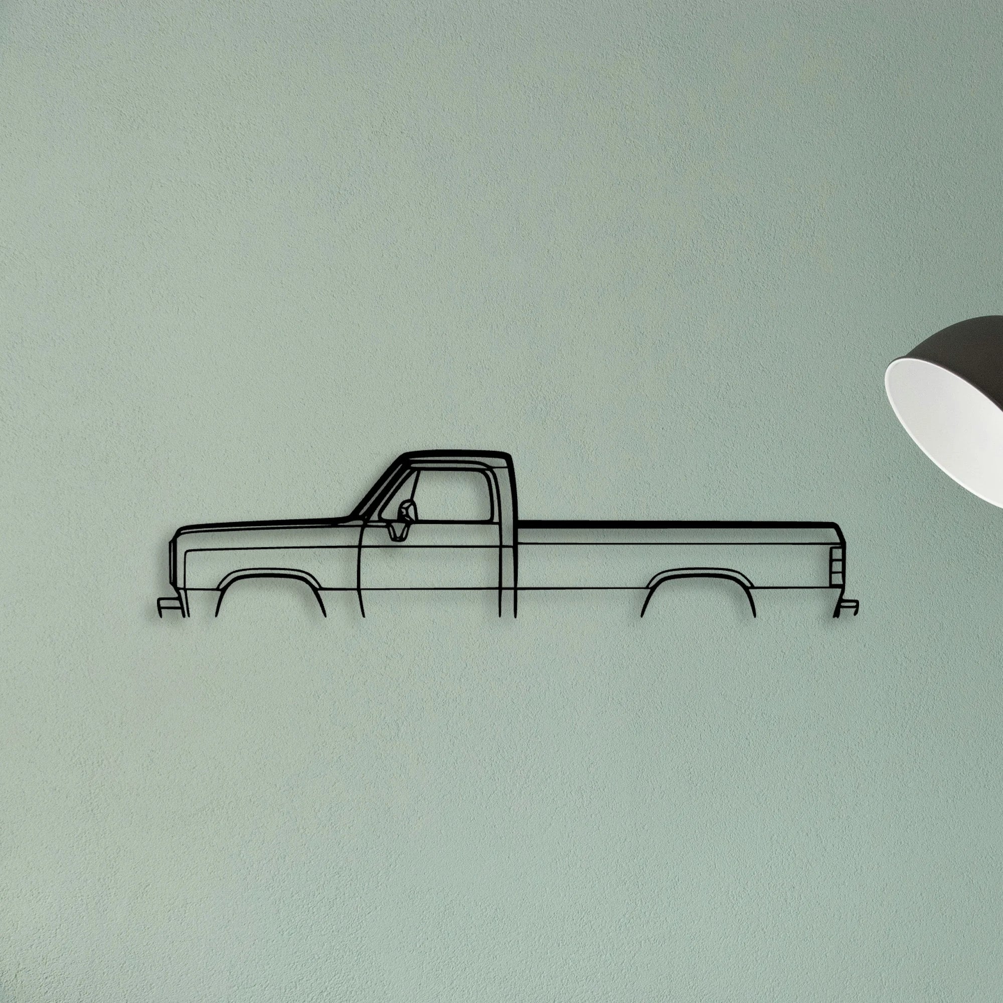 D250 1991 Classic Silhouette Metal Wall Art - Tinvibe