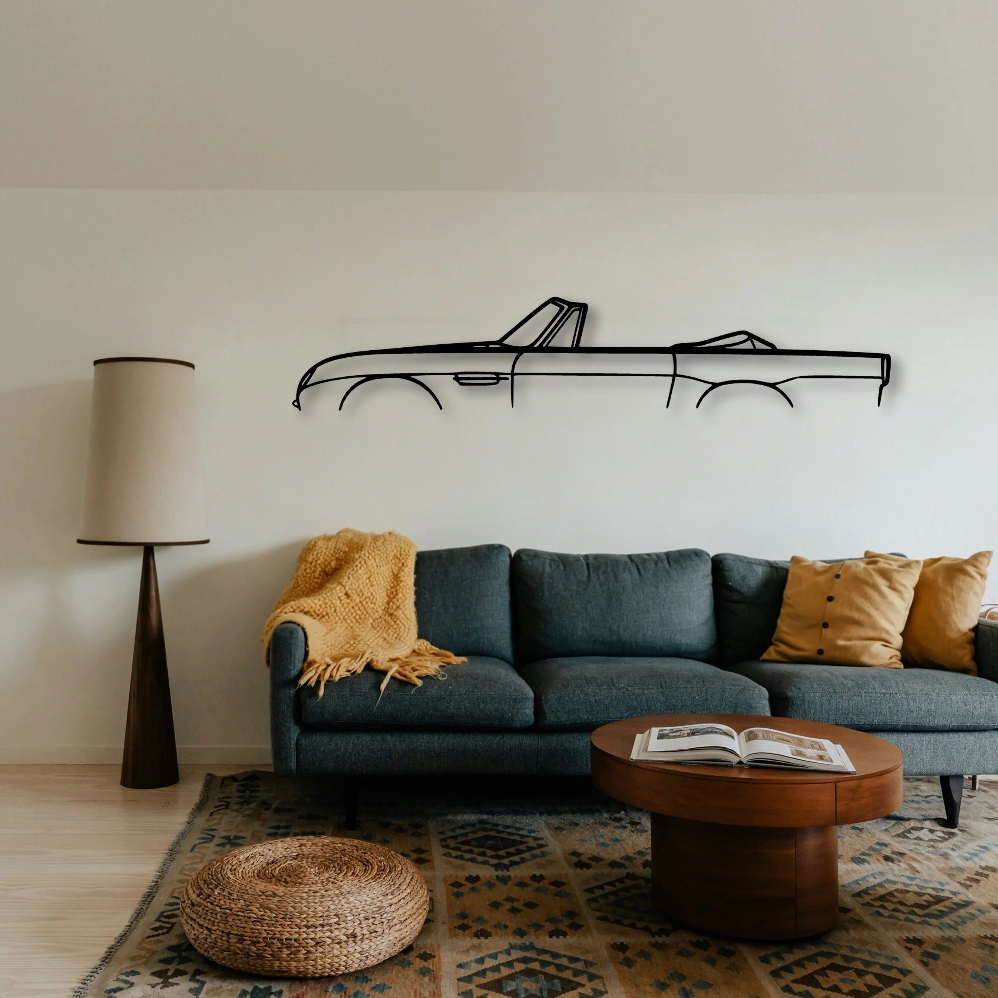 DB5 Volante Convertible Classic Silhouette Metal Wall Art - Tinvibe