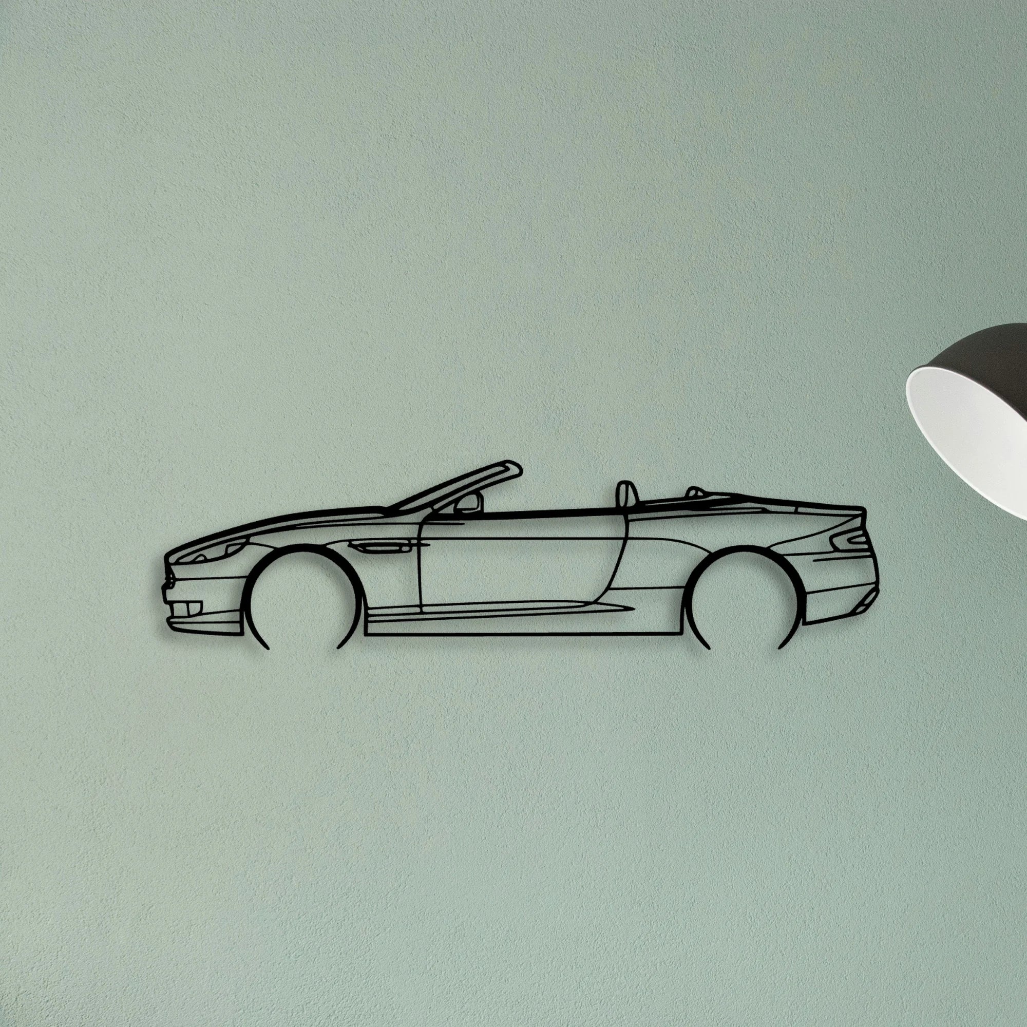 DB9 Convertible 2008 Classic Silhouette Metal Wall Art - Tinvibe