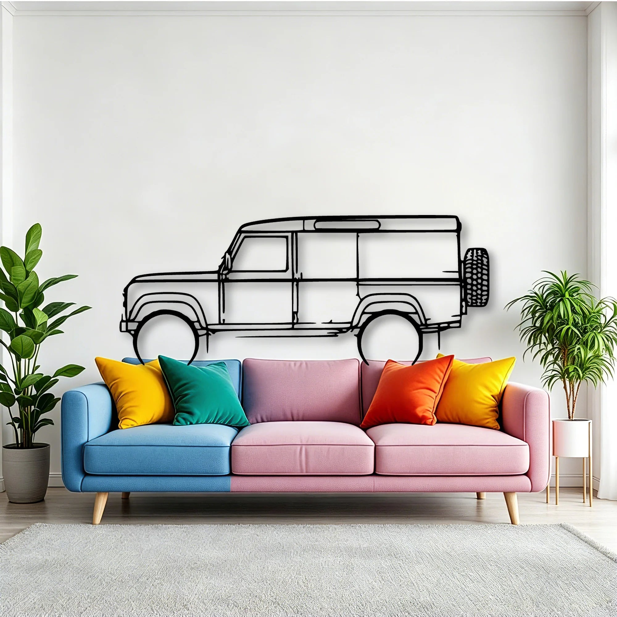 Defender 110 1992 Classic Silhouette Metal Wall Art - Tinvibe