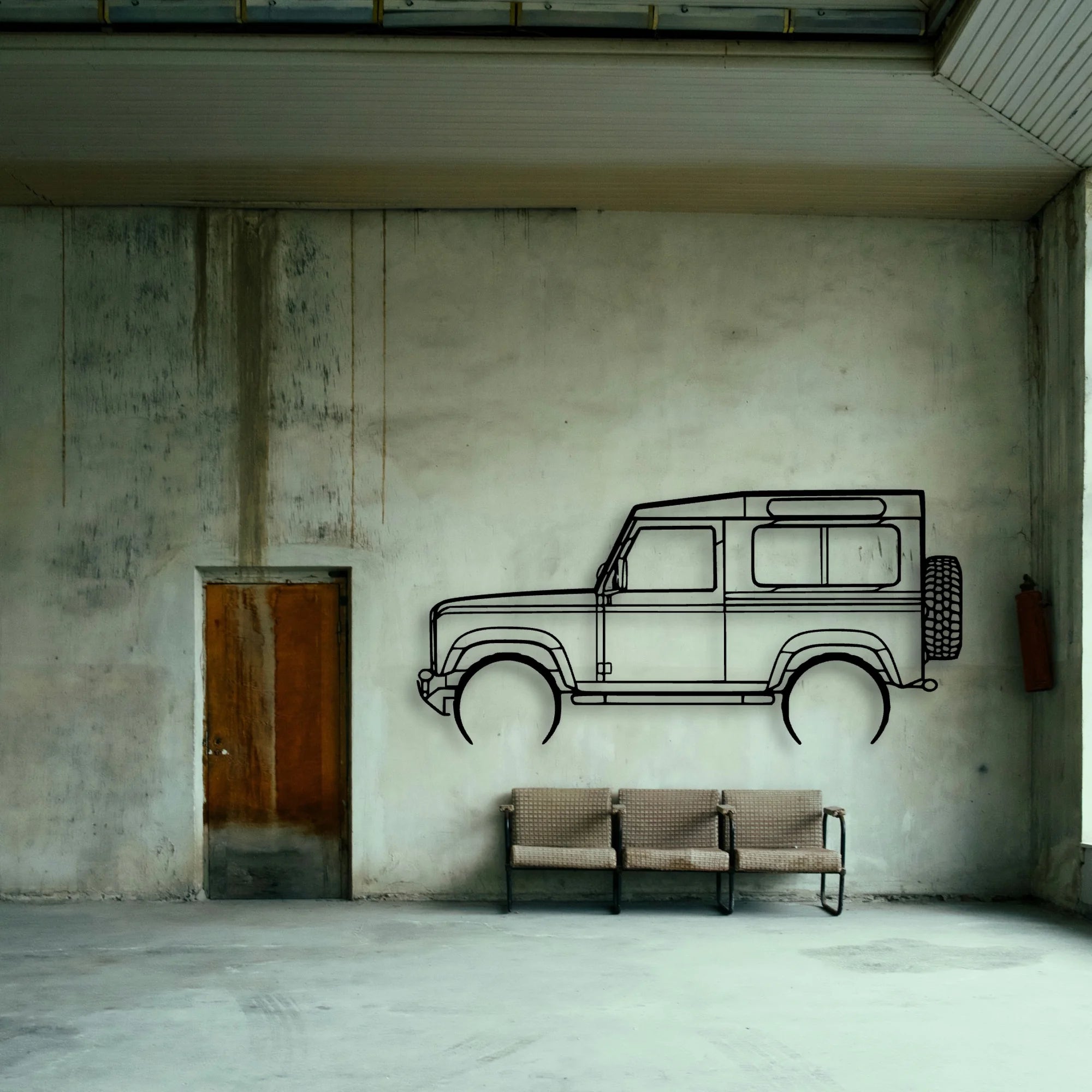 Defender 90 2005 Classic Silhouette Metal Wall Art - Tinvibe