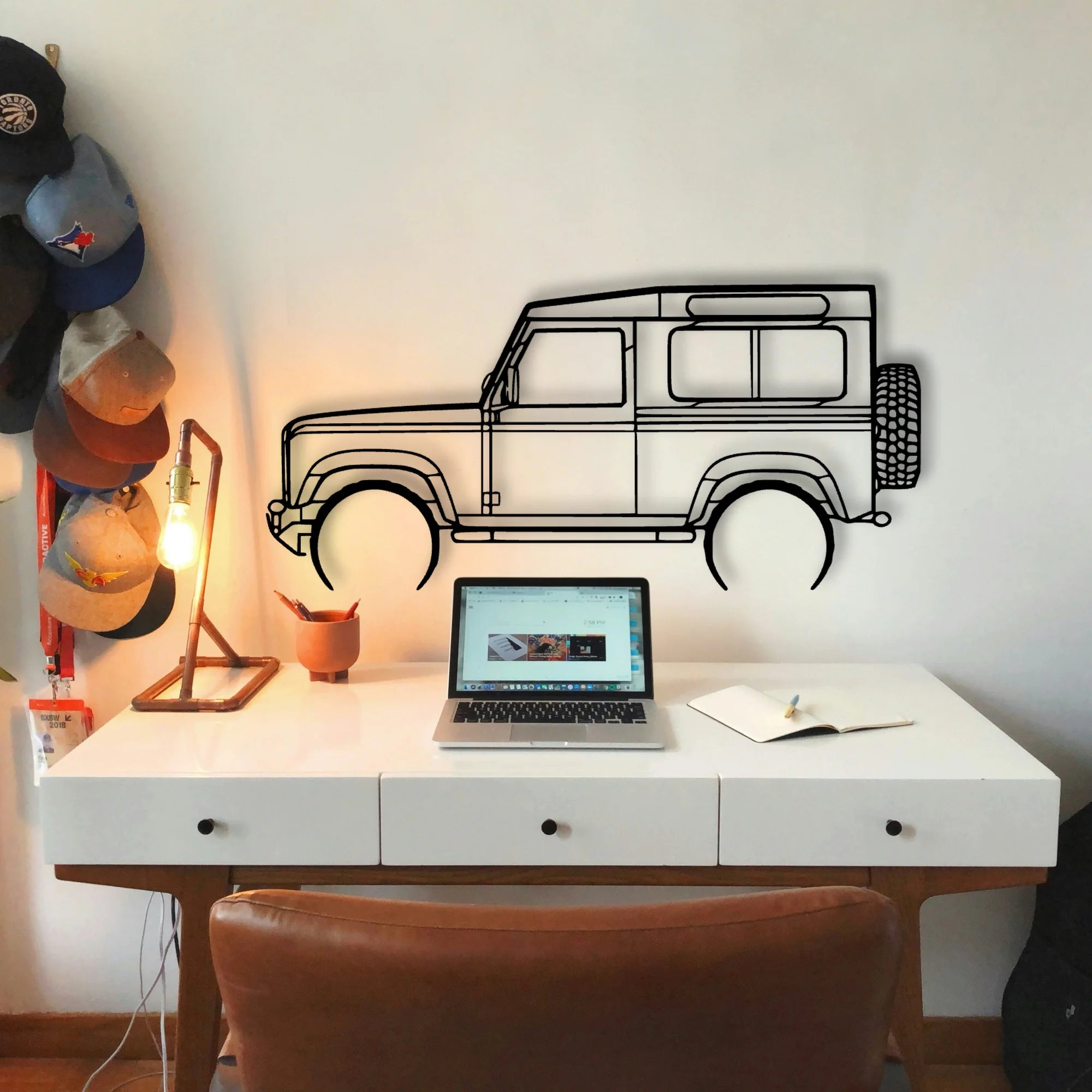 Defender 90 2005 Classic Silhouette Metal Wall Art - Tinvibe