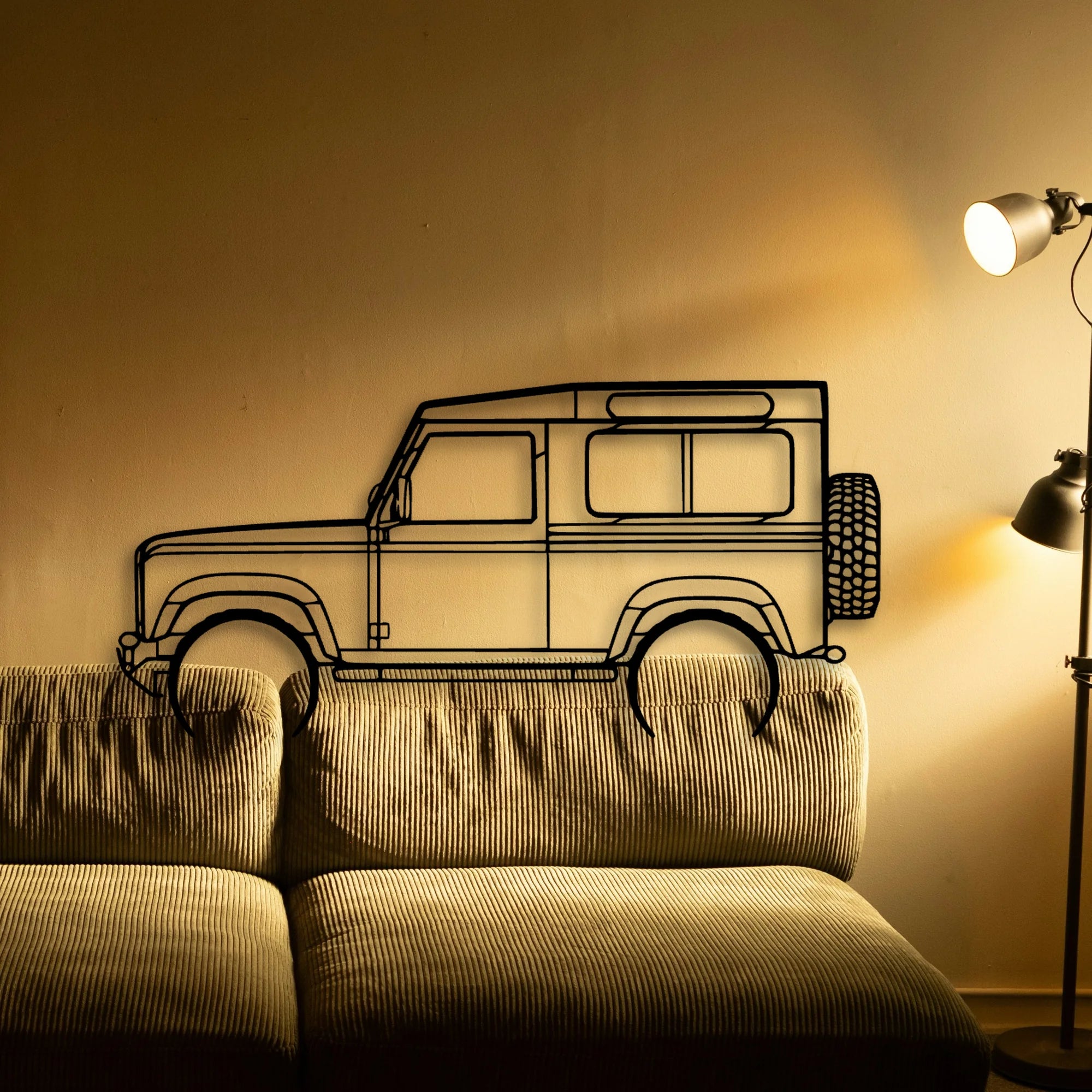 Defender 90 2005 Classic Silhouette Metal Wall Art - Tinvibe