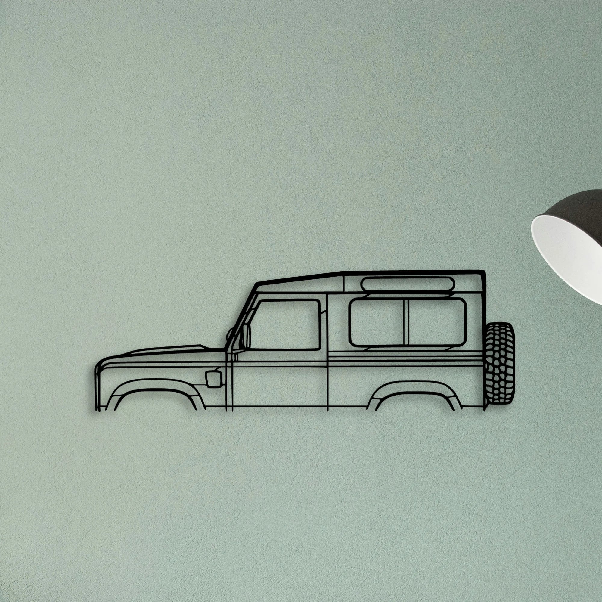 Defender 90 2010 Classic Silhouette Metal Wall Art - Tinvibe
