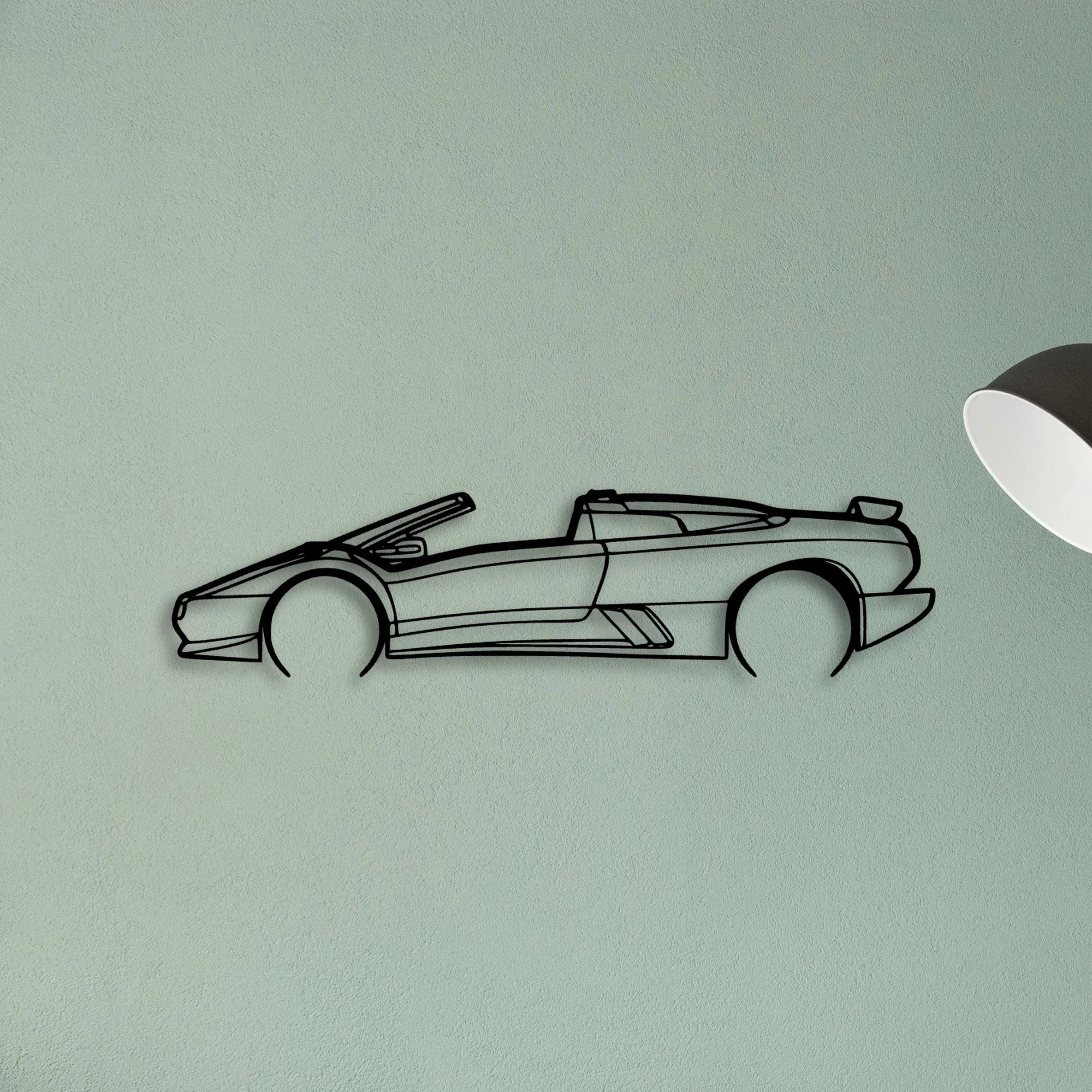 Diablo Roadster 1997 Classic Silhouette Metal Wall Art - Tinvibe