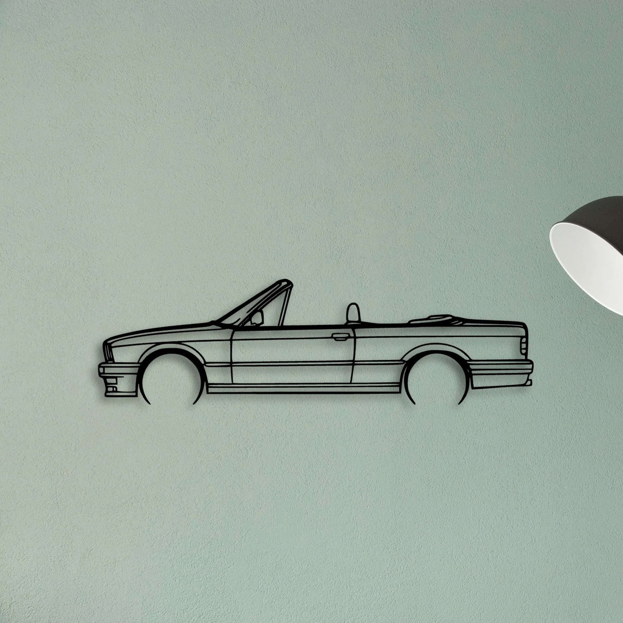 E30 Convertible Classic Silhouette Metal Wall Art - Tinvibe