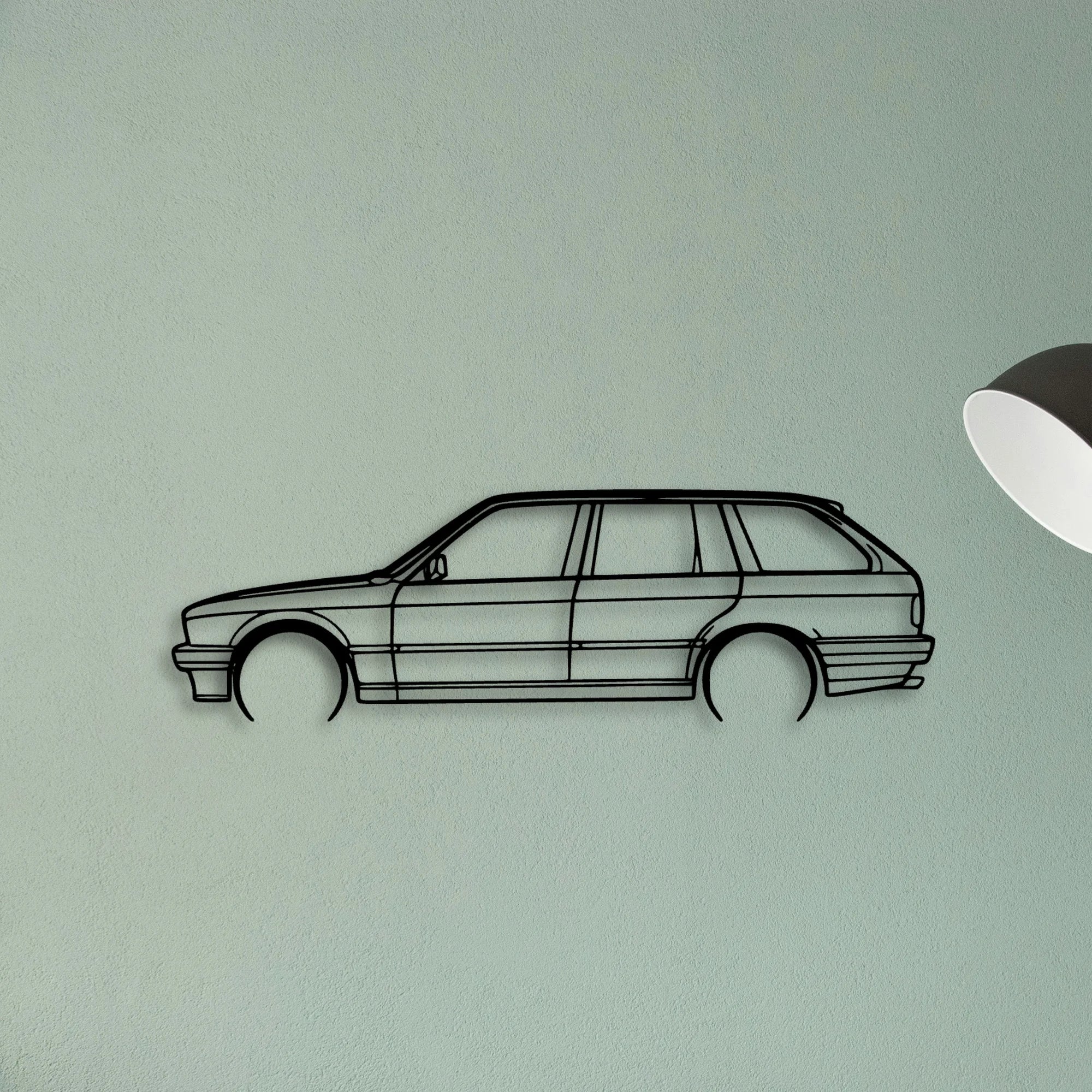 E30 Wagon Classic Silhouette Metal Wall Art - Tinvibe