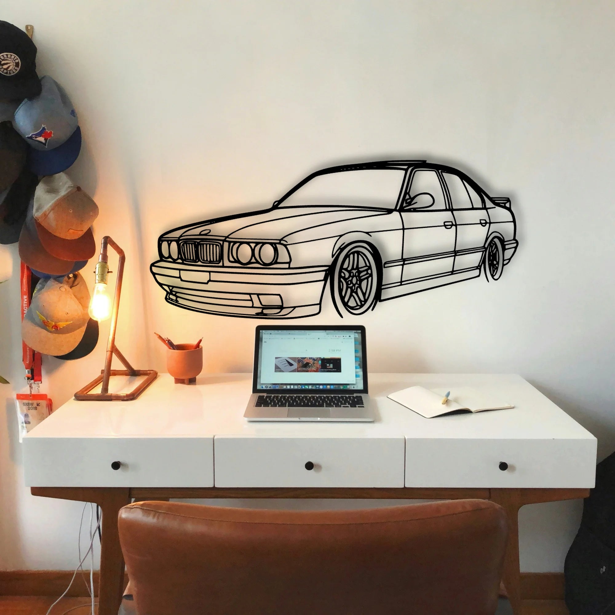 E34 Angle Classic Silhouette Metal Wall Art - Tinvibe