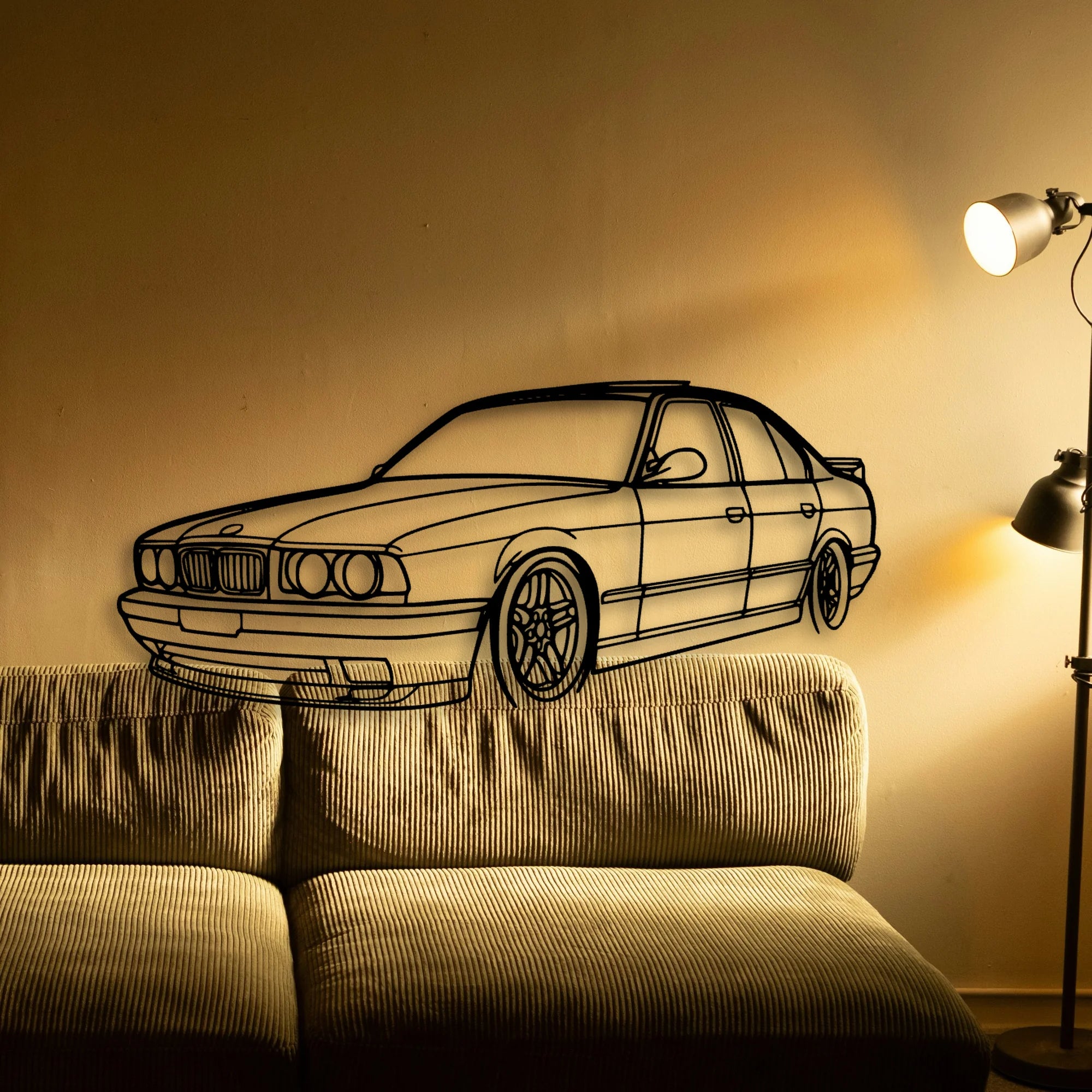 E34 Angle Classic Silhouette Metal Wall Art - Tinvibe