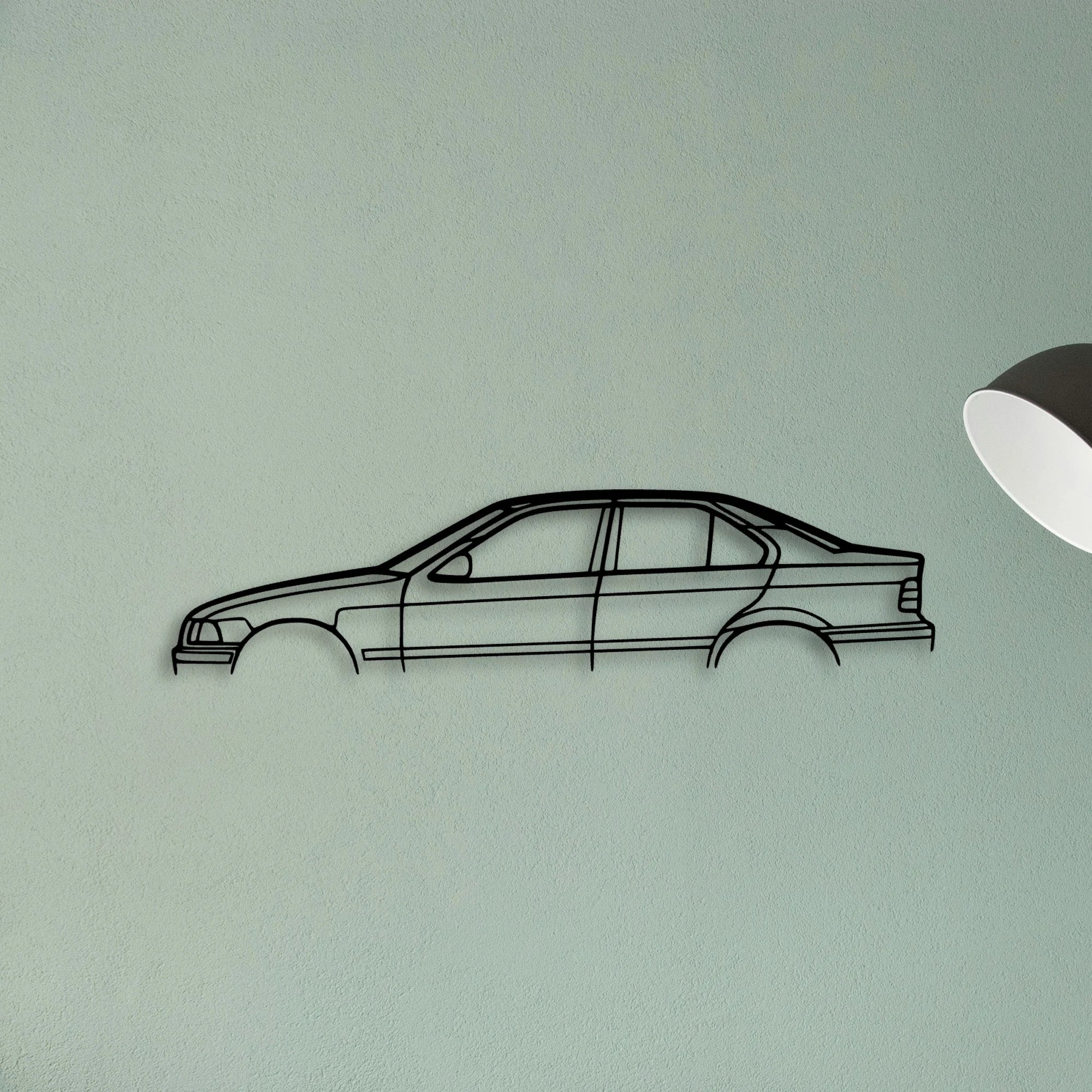 E36 M3 1998 Classic Silhouette Metal Wall Art - Tinvibe
