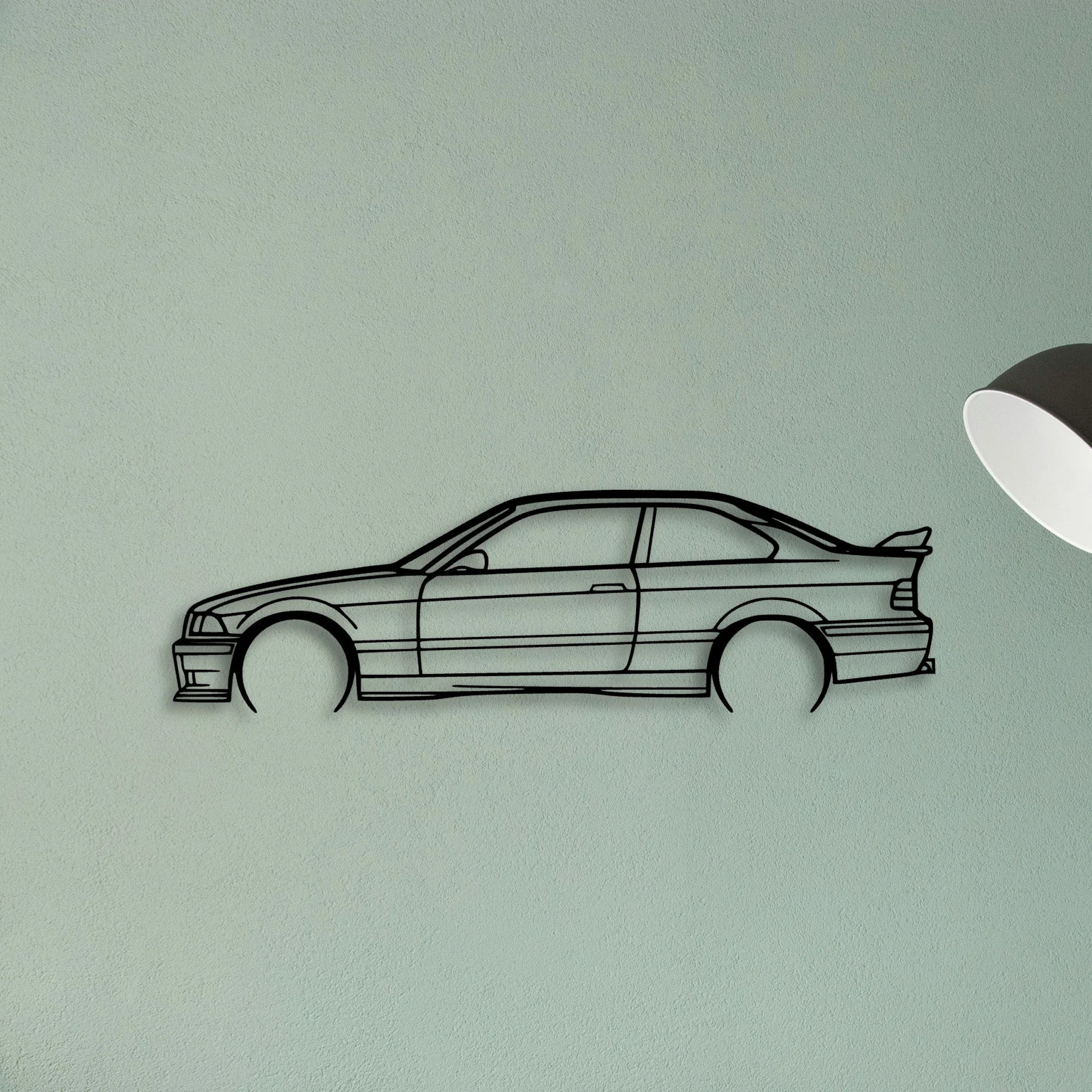 E36 M3 Coupe 2 Classic Silhouette Metal Wall Art - Tinvibe
