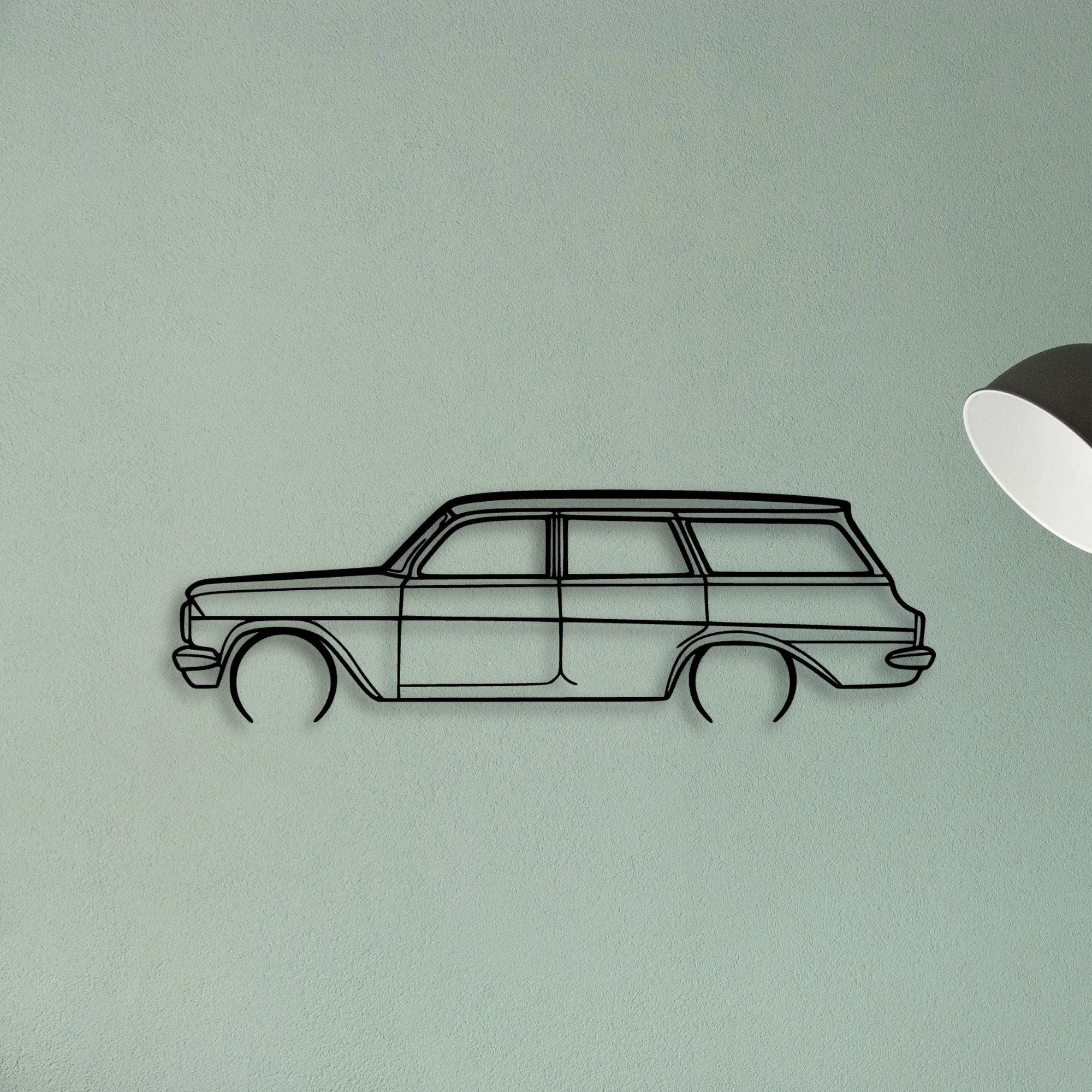 EJ Wagon 1963 Classic Silhouette Metal Wall Art - Tinvibe
