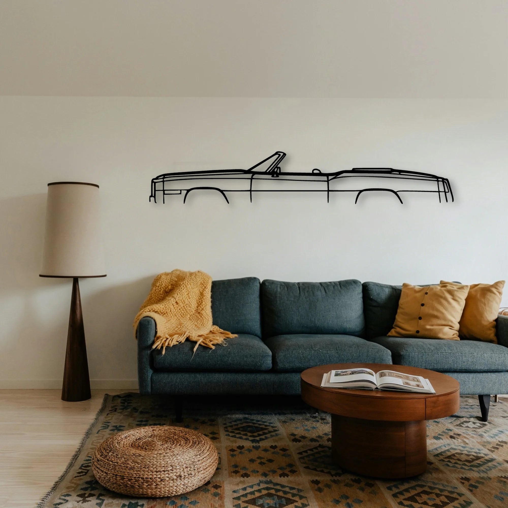 Eldo Convertible 1975 Classic Silhouette Metal Wall Art - Tinvibe