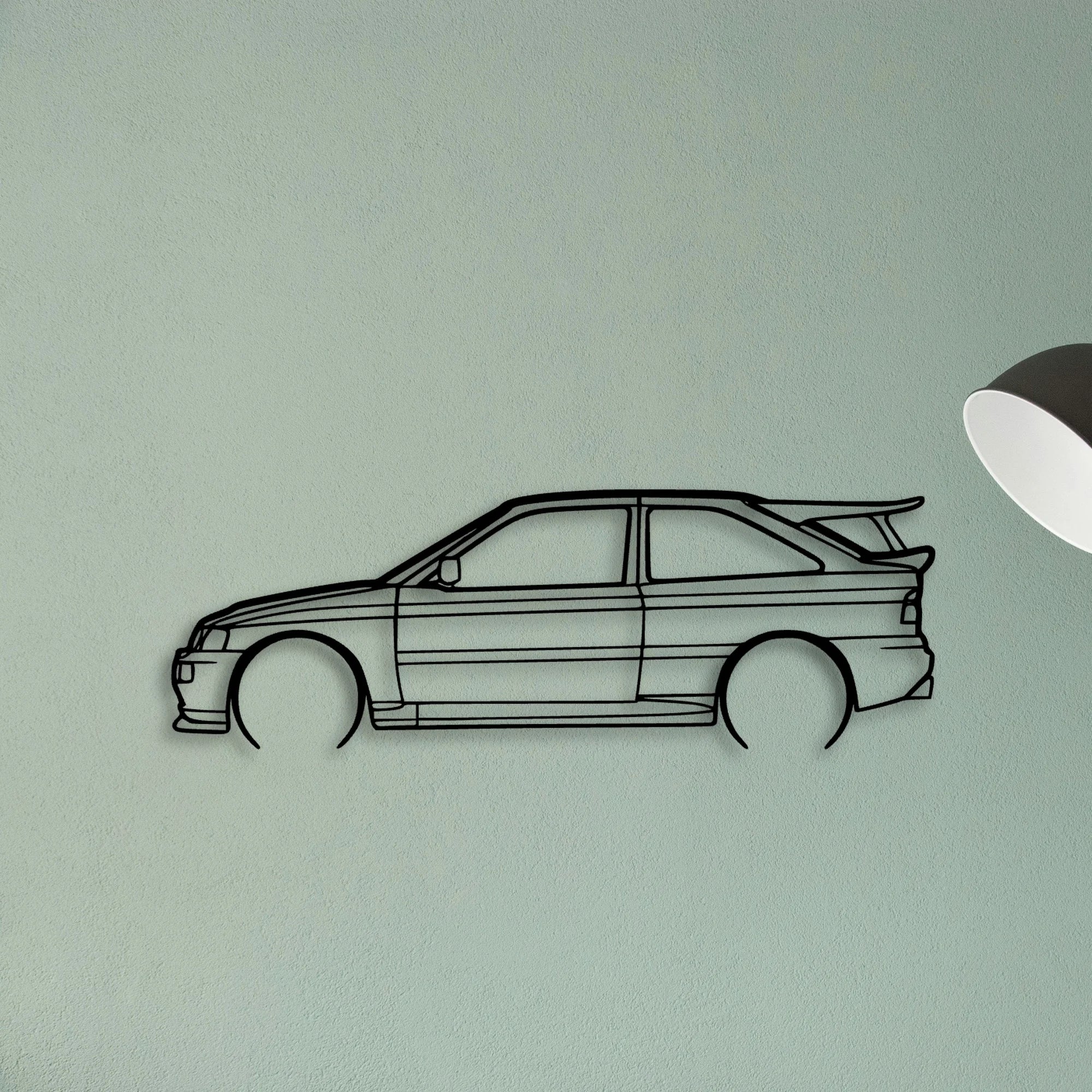 Escort Cossworth 1993 2 Classic Silhouette Metal Wall Art - Tinvibe