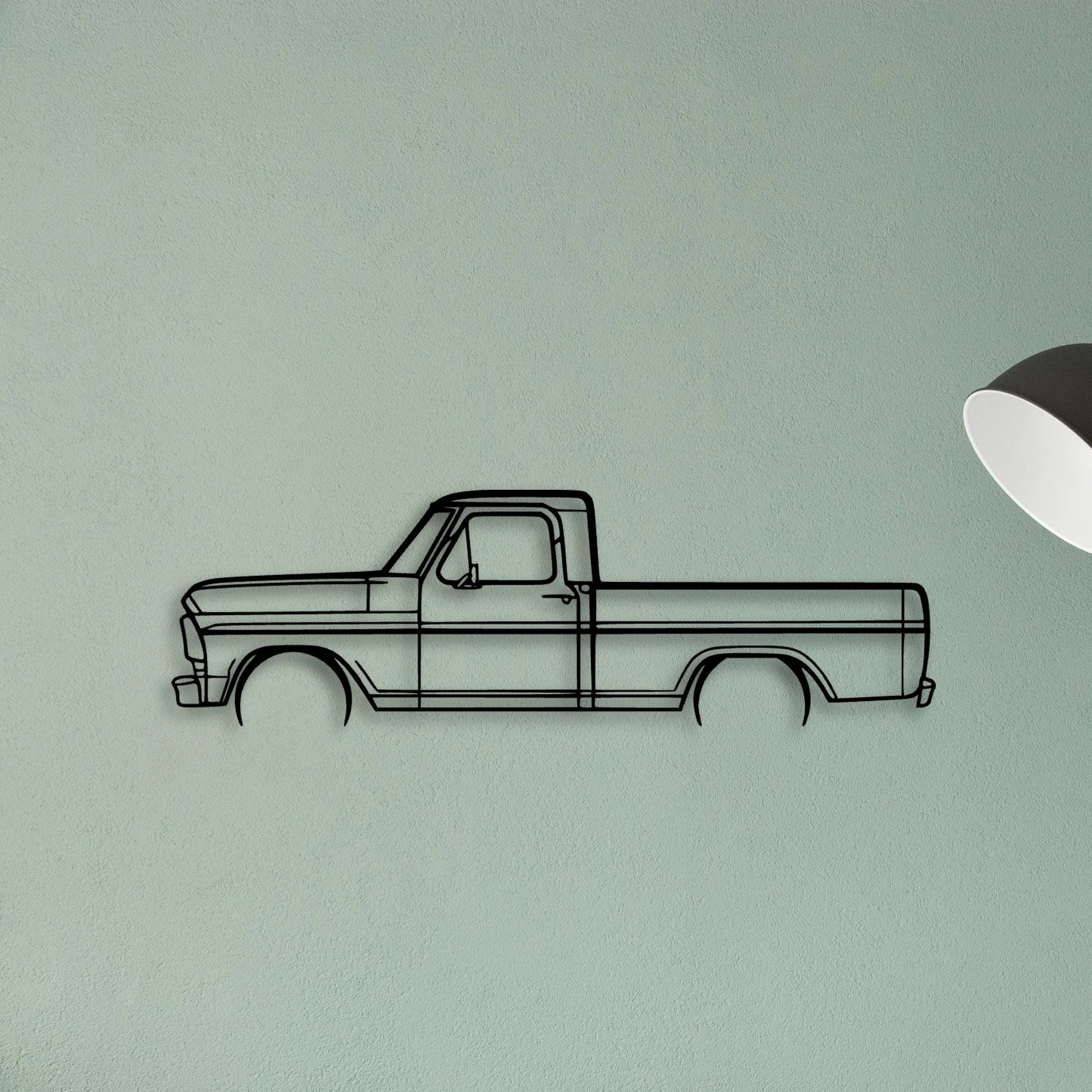 F 100 1969 Classic Silhouette Metal Wall Art - Tinvibe