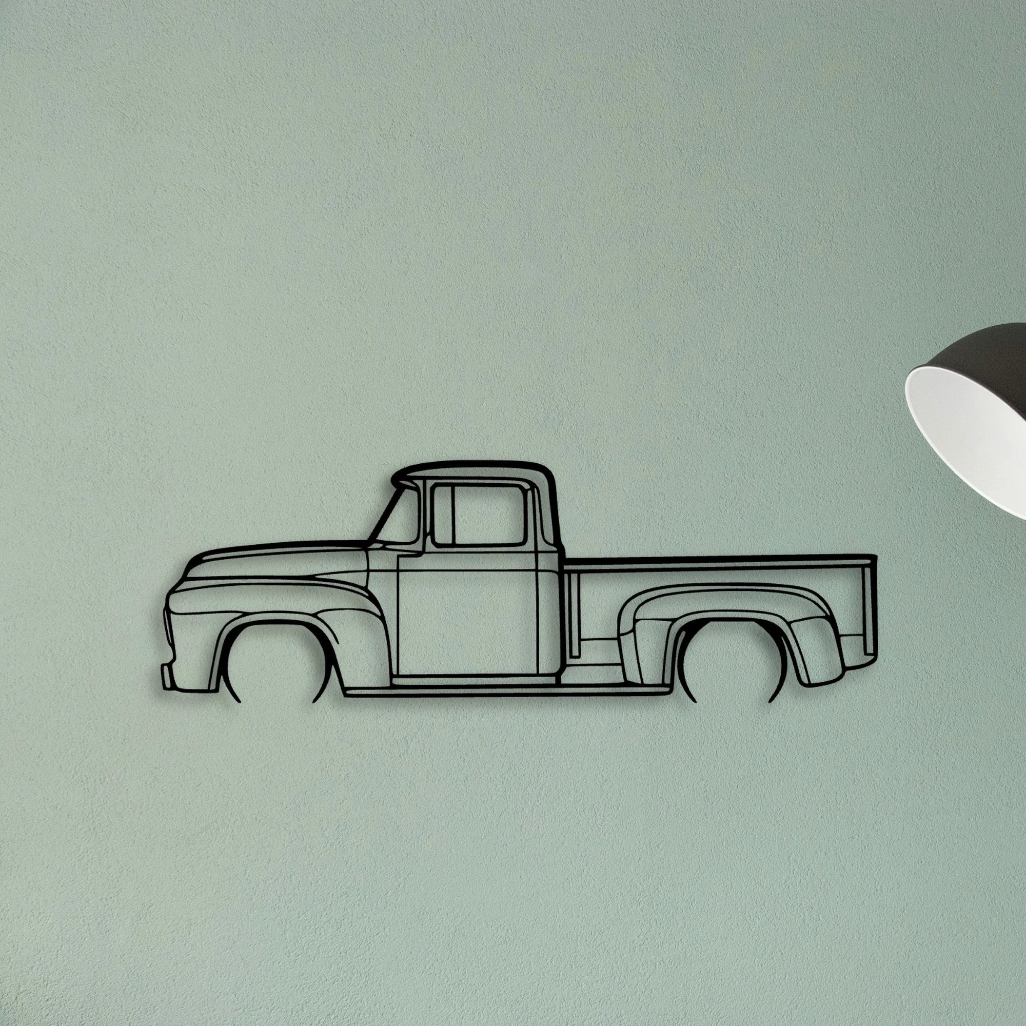 F100 1956 Classic Silhouette Metal Wall Art - Tinvibe