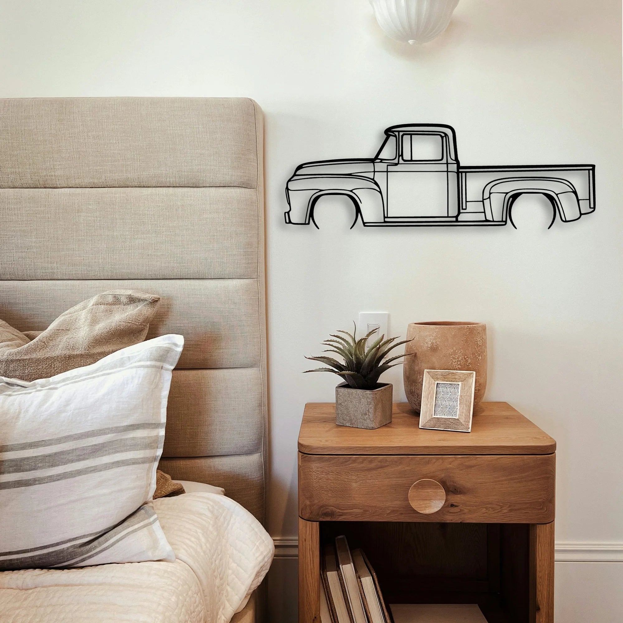 F100 1956 Classic Silhouette Metal Wall Art - Tinvibe